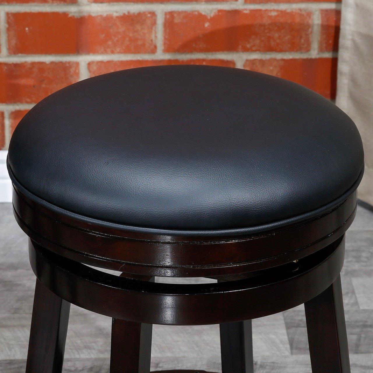 Creede Bonded Leather Backless Swivel Stool - 24