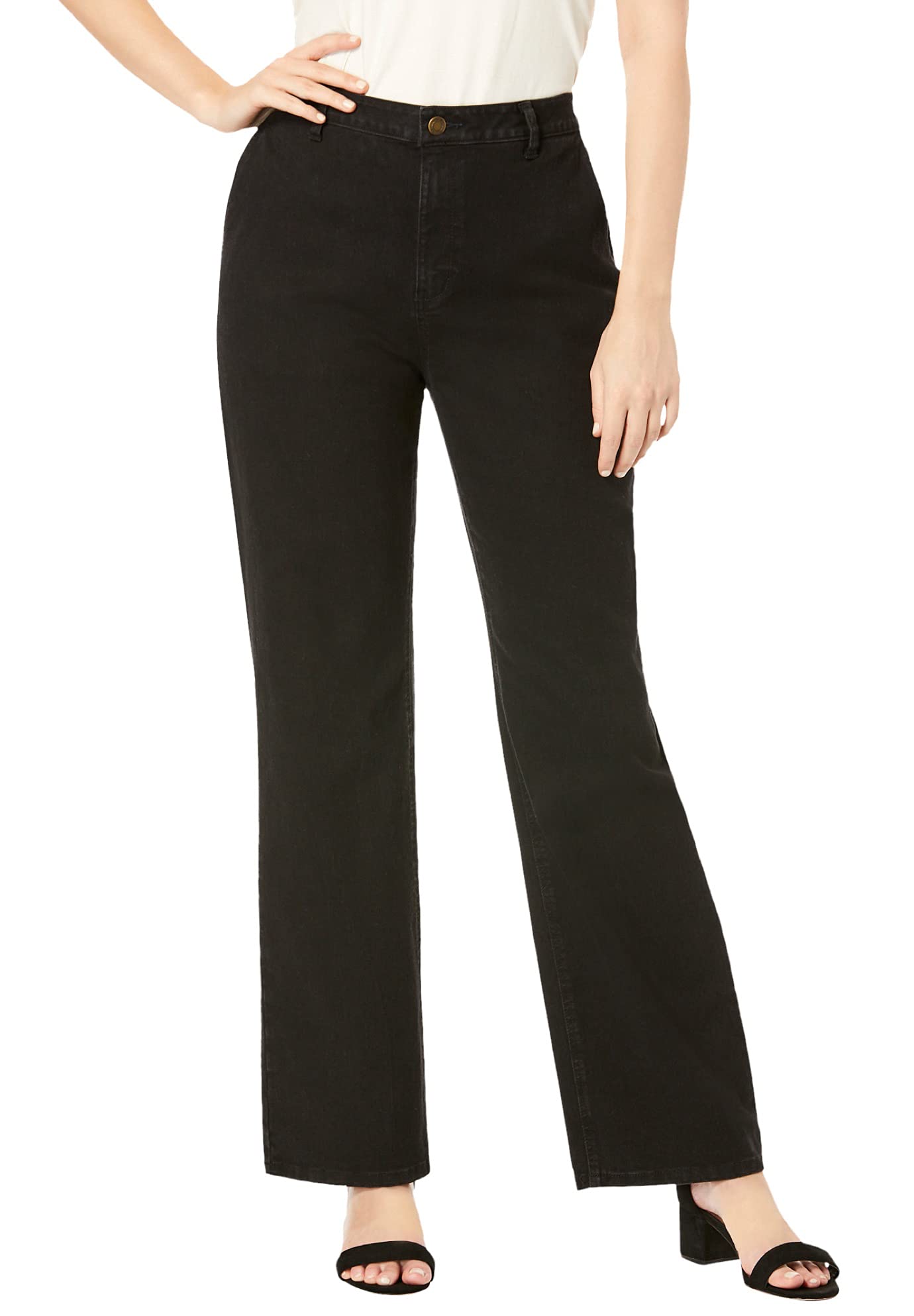 Jessica London Women's Plus Size True Fit Stretch Denim Wide Leg Jeans - Comfortable & Flattering High Waist Bootcut Pants for Curvy Women | Perfect for Work, Casual Outings & Everyday Wear