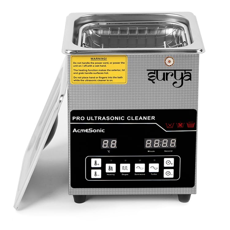 2.0L Ultrasonic Cleaner with Heater & Timer - Professional Dental, Jewelry, Optical & Lab Equipment - Auto Shutoff for Clinics, Shops & Biology Labs - Perfect for Sterilizing Tools, Cleaning Eyeglasses & Jewelry