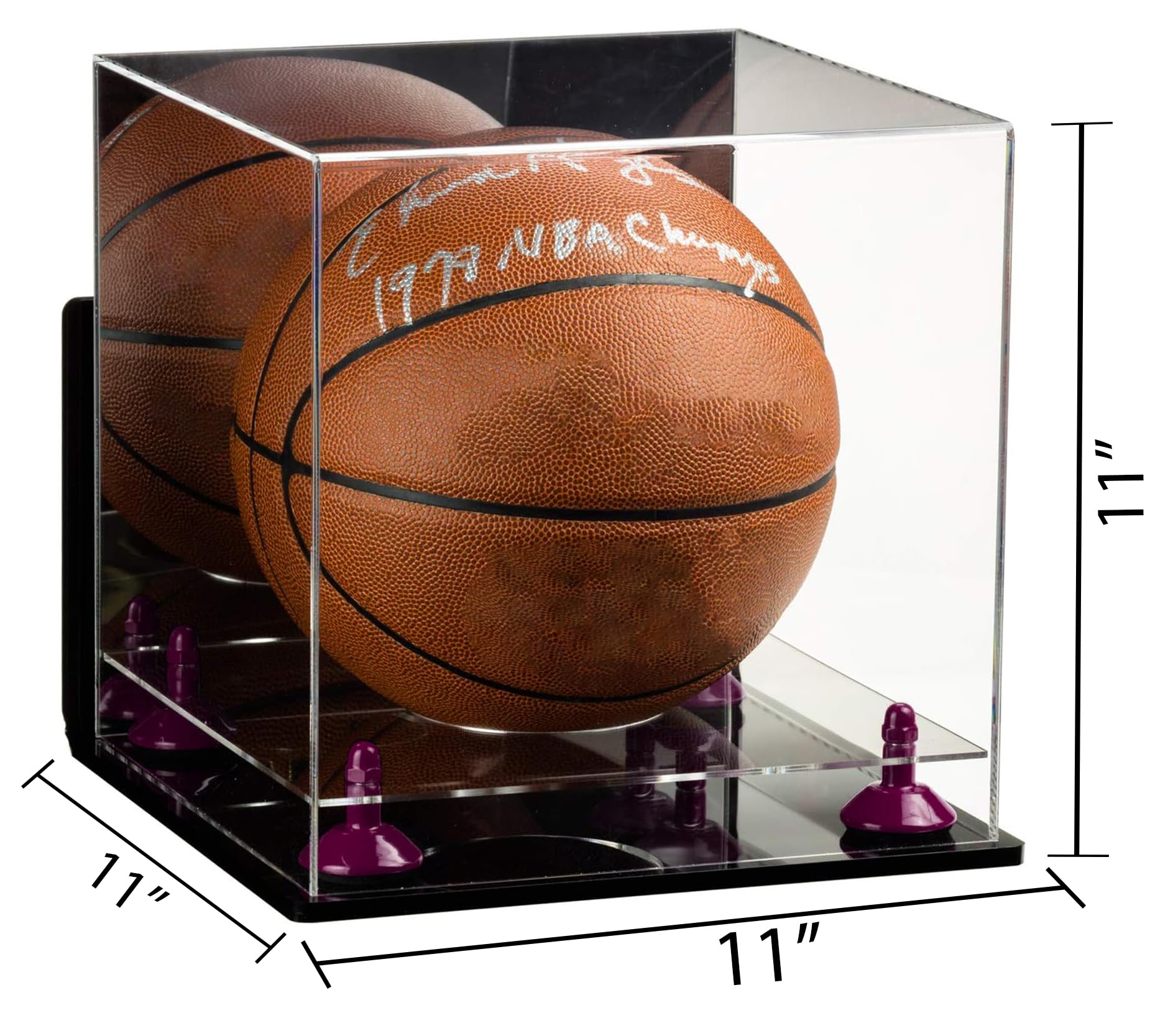 Premium Acrylic Full-Size Basketball Display Case with Adjustable Risers - Perfect for Showcasing Collectibles, Awards & Memorabilia in Home, Office or Sports Room