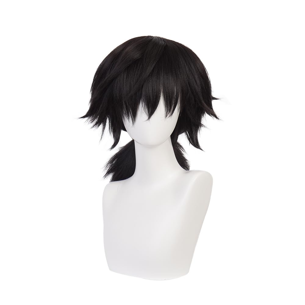 Premium Giyuu Tomioka Cosplay Wig - Demon Slayer: Kimetsu no Yaiba Anime Costume Wig with Free Wig Cap | Perfect for Halloween, Cosplay Events & Anime Conventions