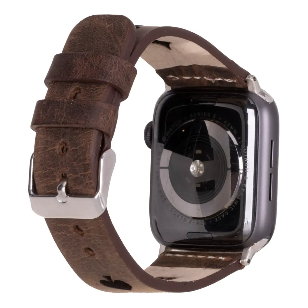 Premium Dark Brown Leather Sport Strap for Apple Watch - Comfortable & Durable Replacement Band for Workouts, Running & Everyday Use