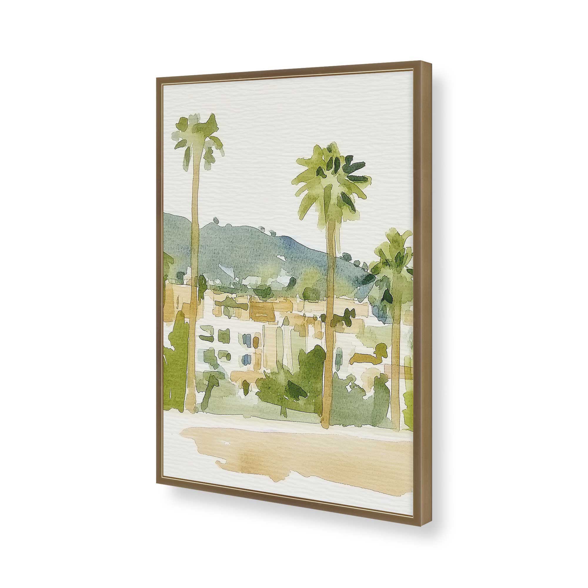 Desert Palms and Villas III Print - Stunning Landscape Wall Art for Home & Office Decor | Perfect for Living Room, Bedroom, or Office Wall Decorations