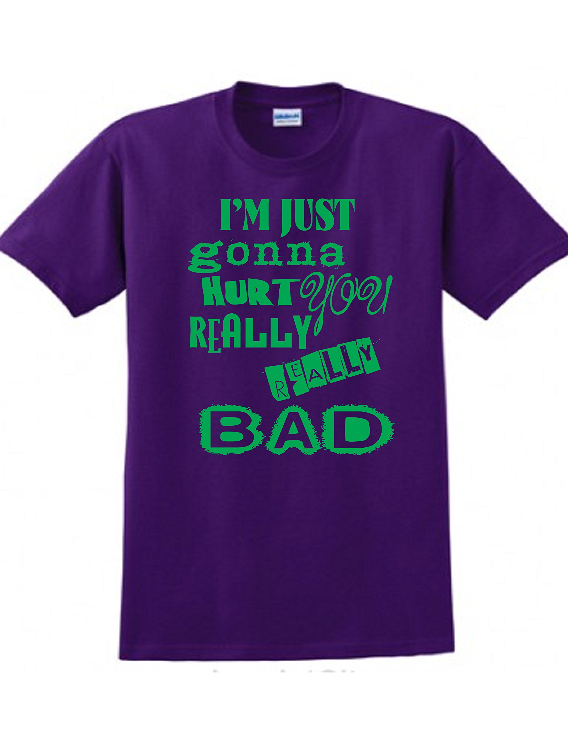 STUFF WITH ATTITUDE 'Hurt You Really Bad' Funny Sarcastic Purple T-Shirt for Men & Women | Trendy Graphic Tee for Casual Wear, Parties & Gifts