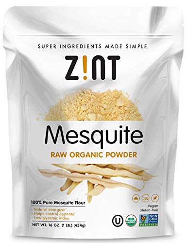 Organic Raw Mesquite Powder by Zint - Non-GMO, Vegan Protein Superfood from Mesquite Beans | Gluten-Free Flour Alternative for Baking, Smoothies & Healthy Recipes (16 oz) - Perfect for Paleo, Keto & Plant-Based Diets