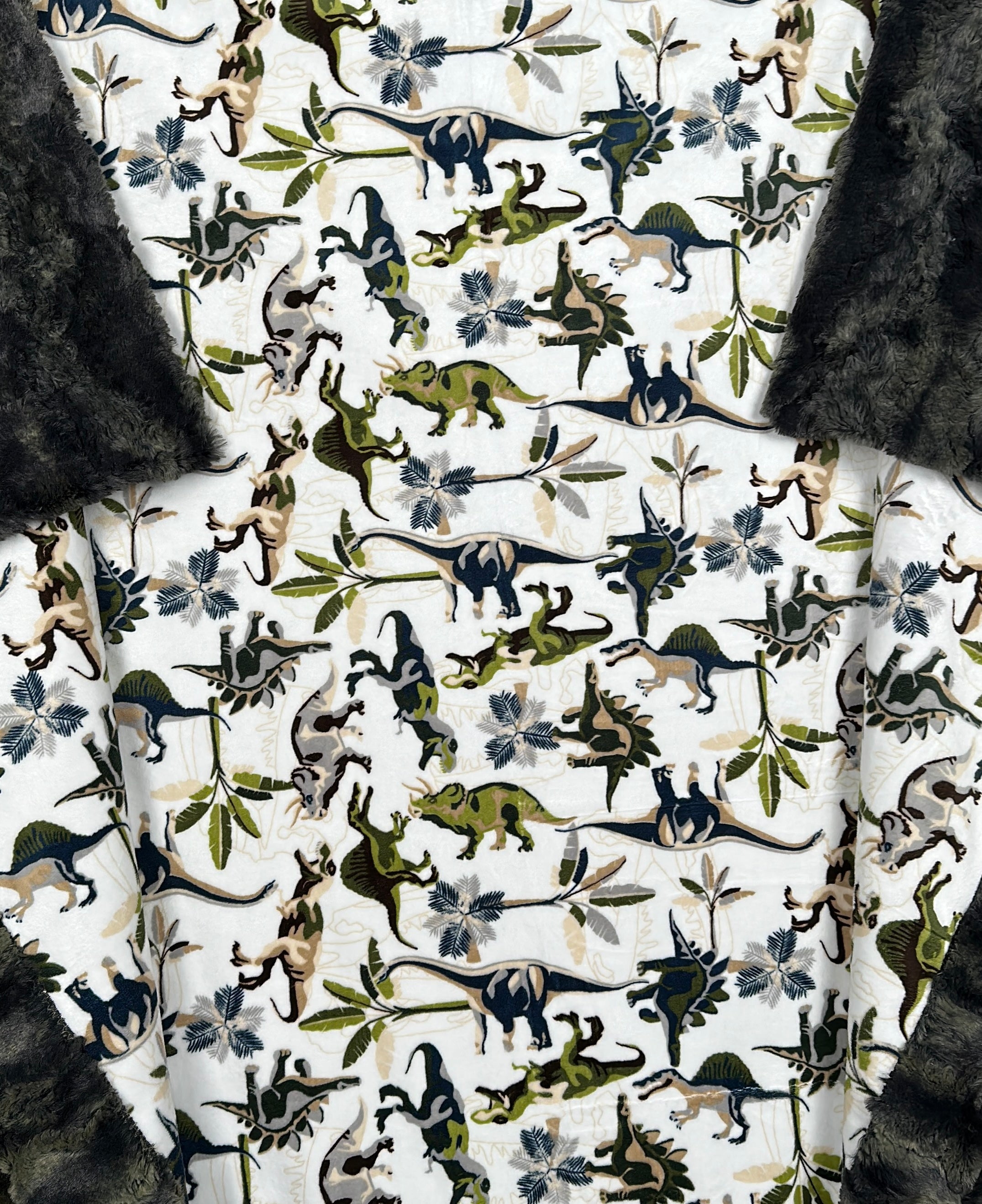 Dinosaur Camo Throw Blanket 45x64 - Wild Rabbit & Crocodile Print Kids Blanket for Bedroom, Sofa & Outdoor Adventures