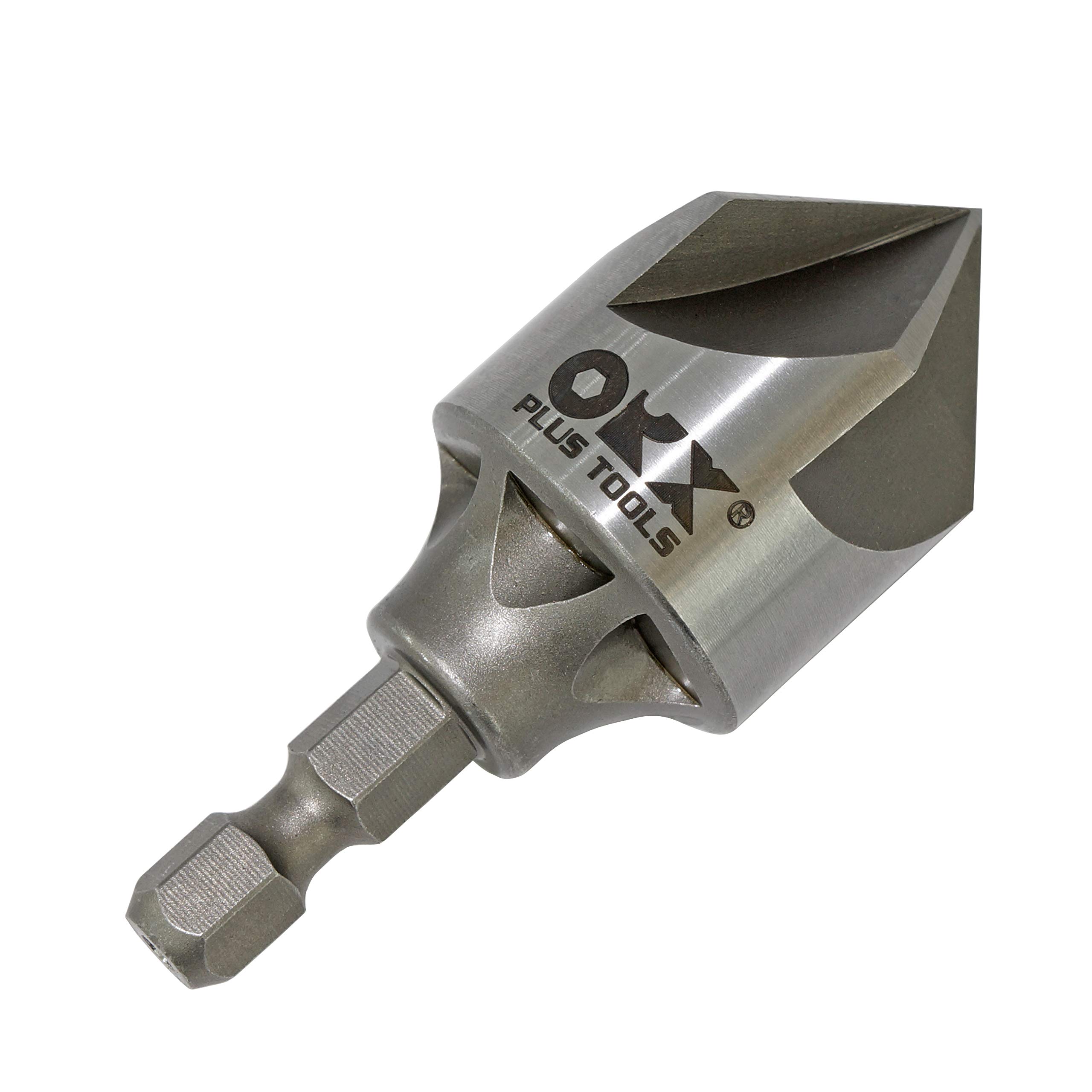 ORXPLUS 5 Flute Deburring Drill Bit for Metal Pipes & Tubes - 87° Quick Release, Fits 1/4
