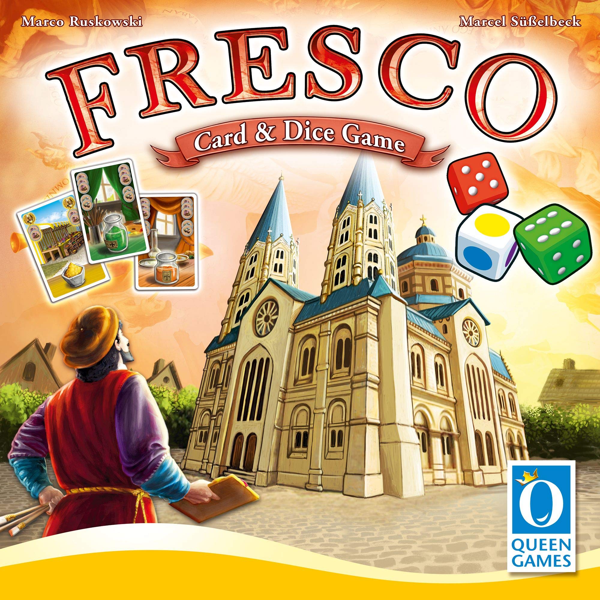 Fresco Card and Dice Board Game by Queen Games | Strategy Family Game for Adults & Kids | Perfect for Game Nights & Family Gatherings