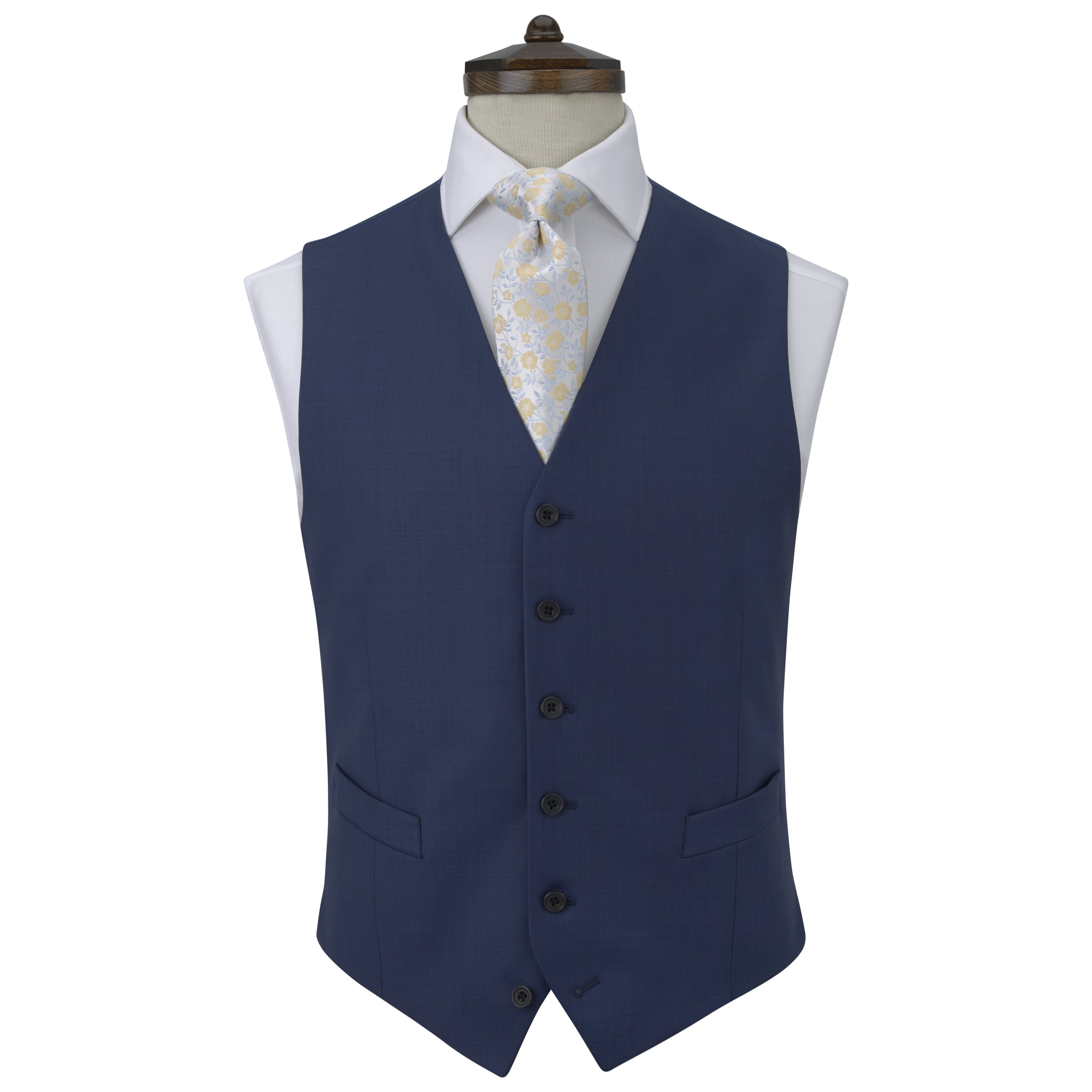 Hyde Light Navy Plain Weave Waistcoat for Men | Slim Fit Formal Vest | Business & Wedding Attire | Office Wear & Special Occasions