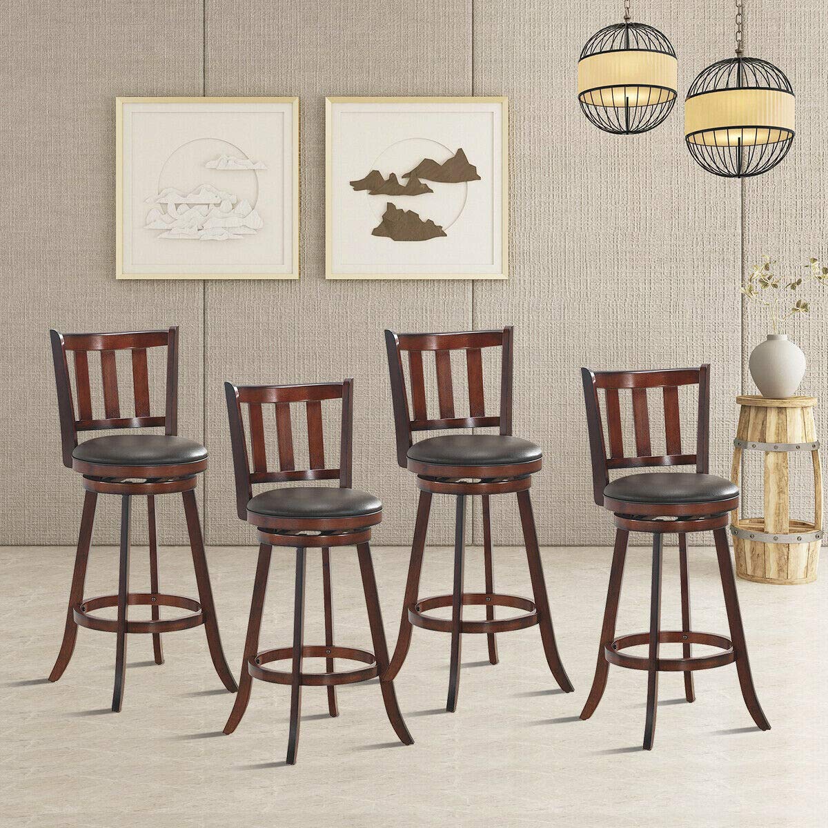 COSTWAY 4-Piece Bar Stool Set - 29.5