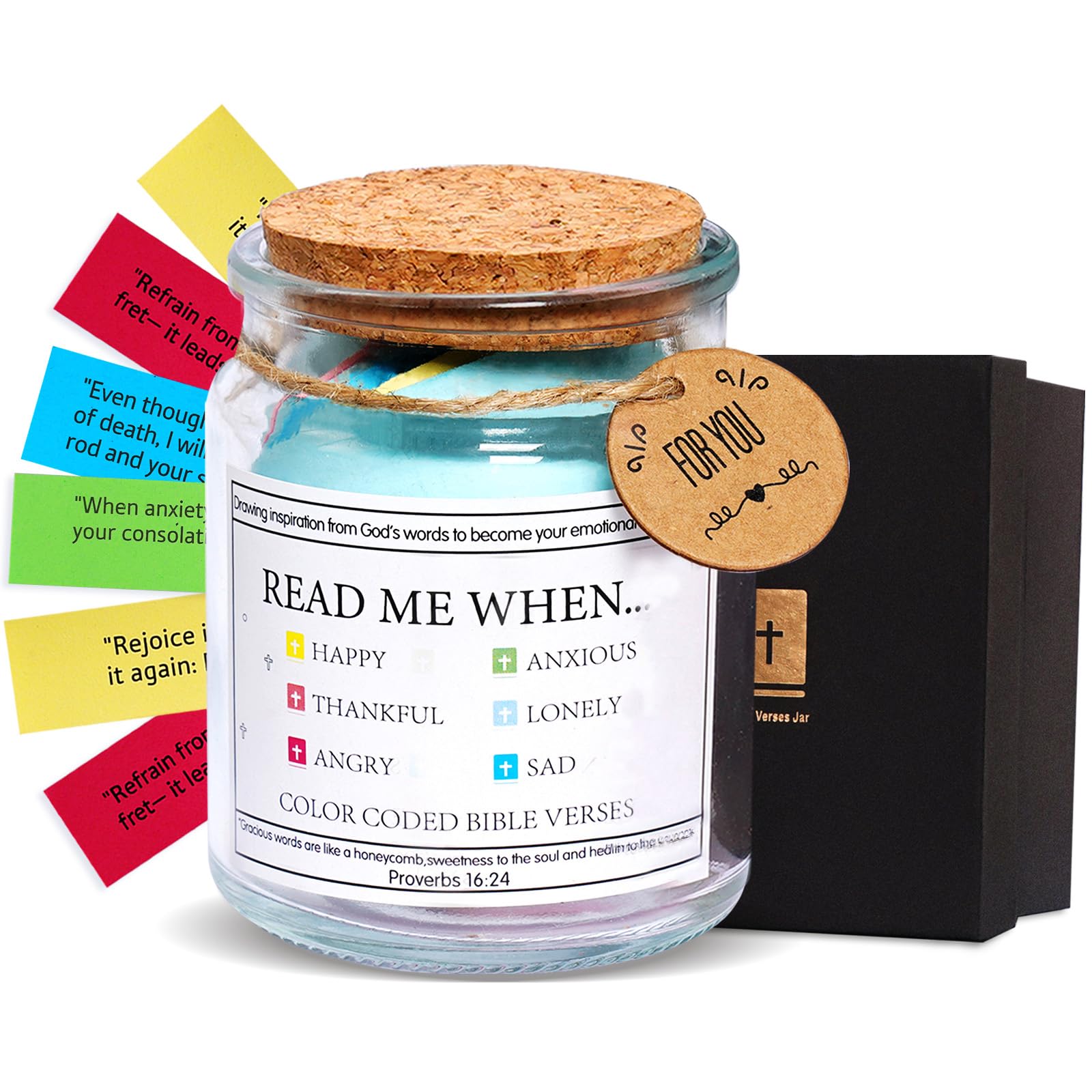 Bible Verse Jar - Inspirational Christian Gifts for Women & Men, Easter Gift Ideas, Motivational Scripture Prayer Hope Jar - Perfect for Daily Devotions, Easter Basket Stuffers & Faith-Based Encouragement