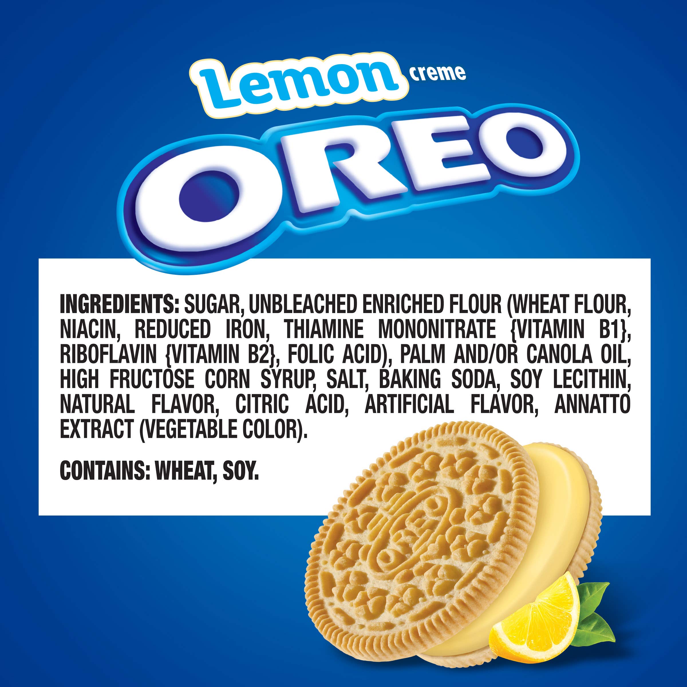 OREO Lemon Creme Sandwich Cookies, 12 Pack (15.25 oz) - Delicious Lemon Flavored Cookies for Snacking, Lunch Boxes & Party Treats