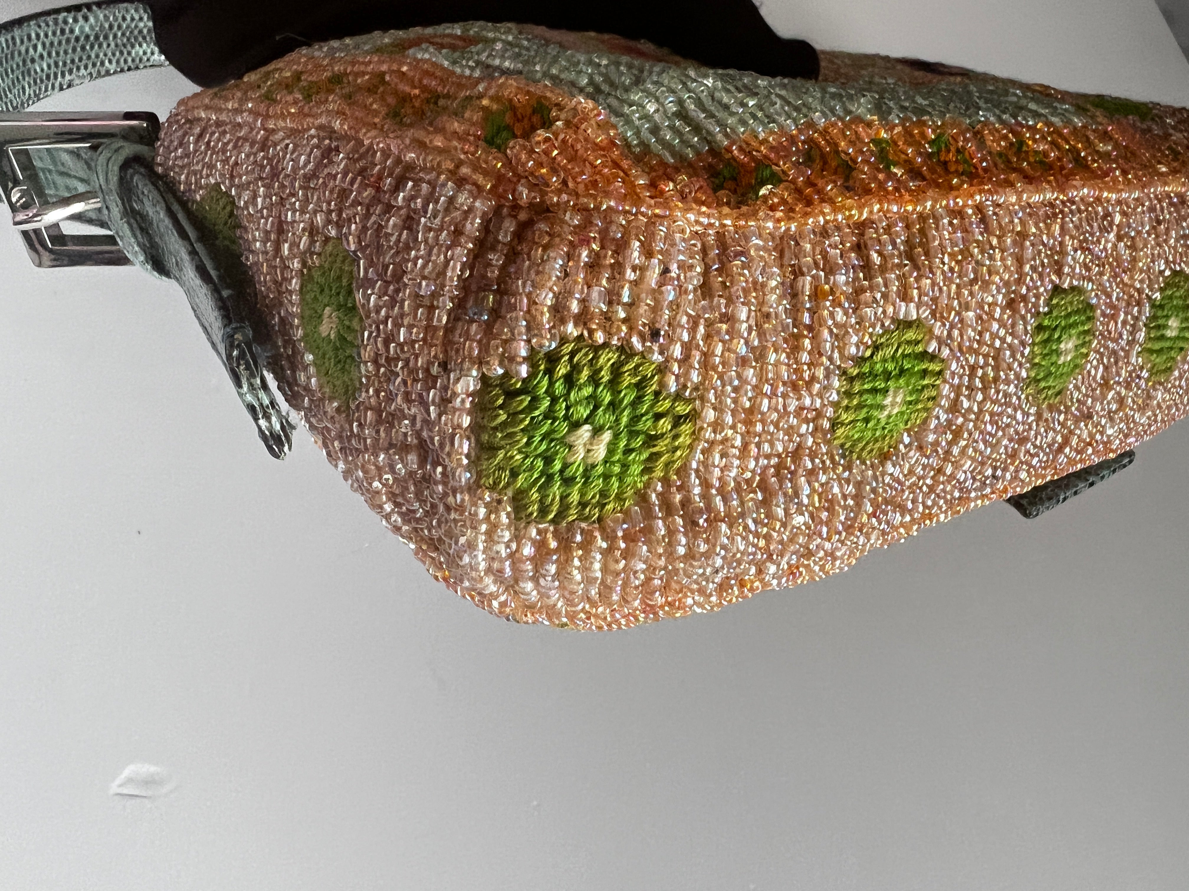 Vintage Fendi Madonna Boho Beaded Baguette Bag from 1997 - 90s Retro Shoulder Bag for Women, Perfect for Concerts, Parties & Boho Fashion