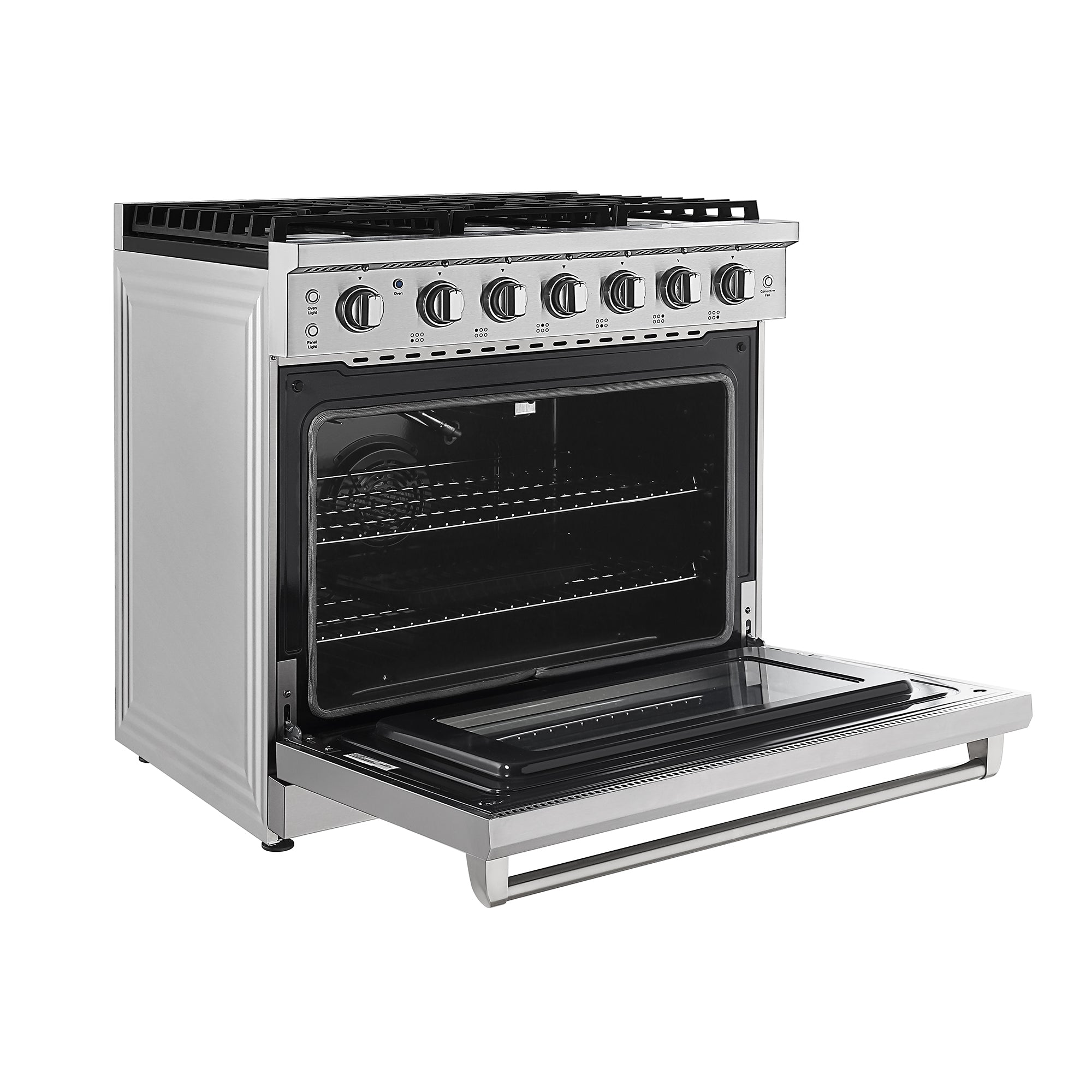 Empava 36 Inch Pro Style Freestanding Gas Range with 4 Sealed Burners - Stainless Steel 36GR11 - Perfect for Modern Kitchens & Professional Home Chefs