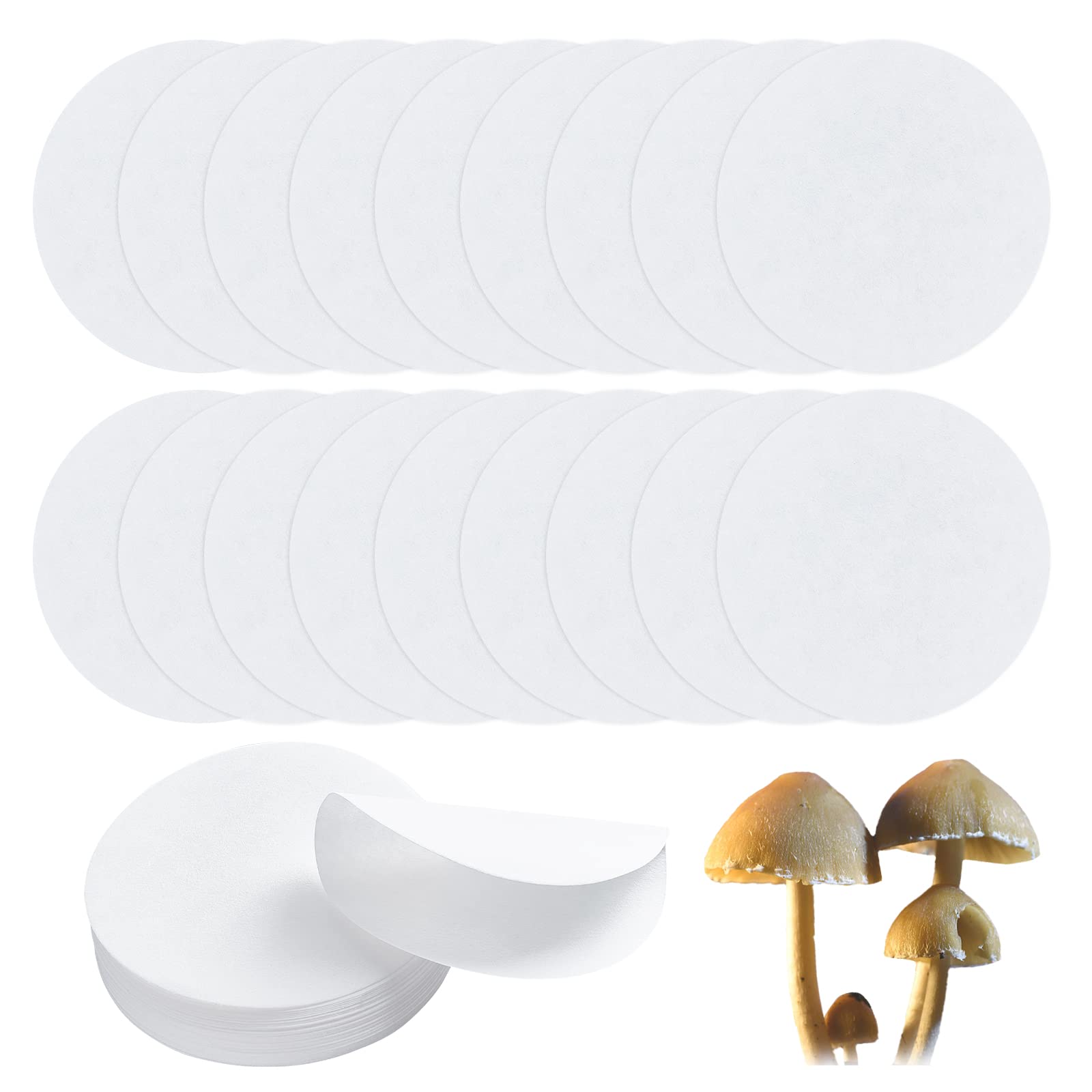 GORGECRAFT 50Pcs 90mm Synthetic Laboratory Filter Discs - Medium Speed Ashless Quantitative Filter Paper for Buchner Funnel, Mushroom Cultivation, Chemistry Experiments & Scientific Research