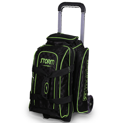 Storm Rolling Thunder 2 Ball Roller Checkered Black/Lime Bowling Bag - Durable Bowling Accessory for League Play & Practice - Perfect for Men & Women Bowlers