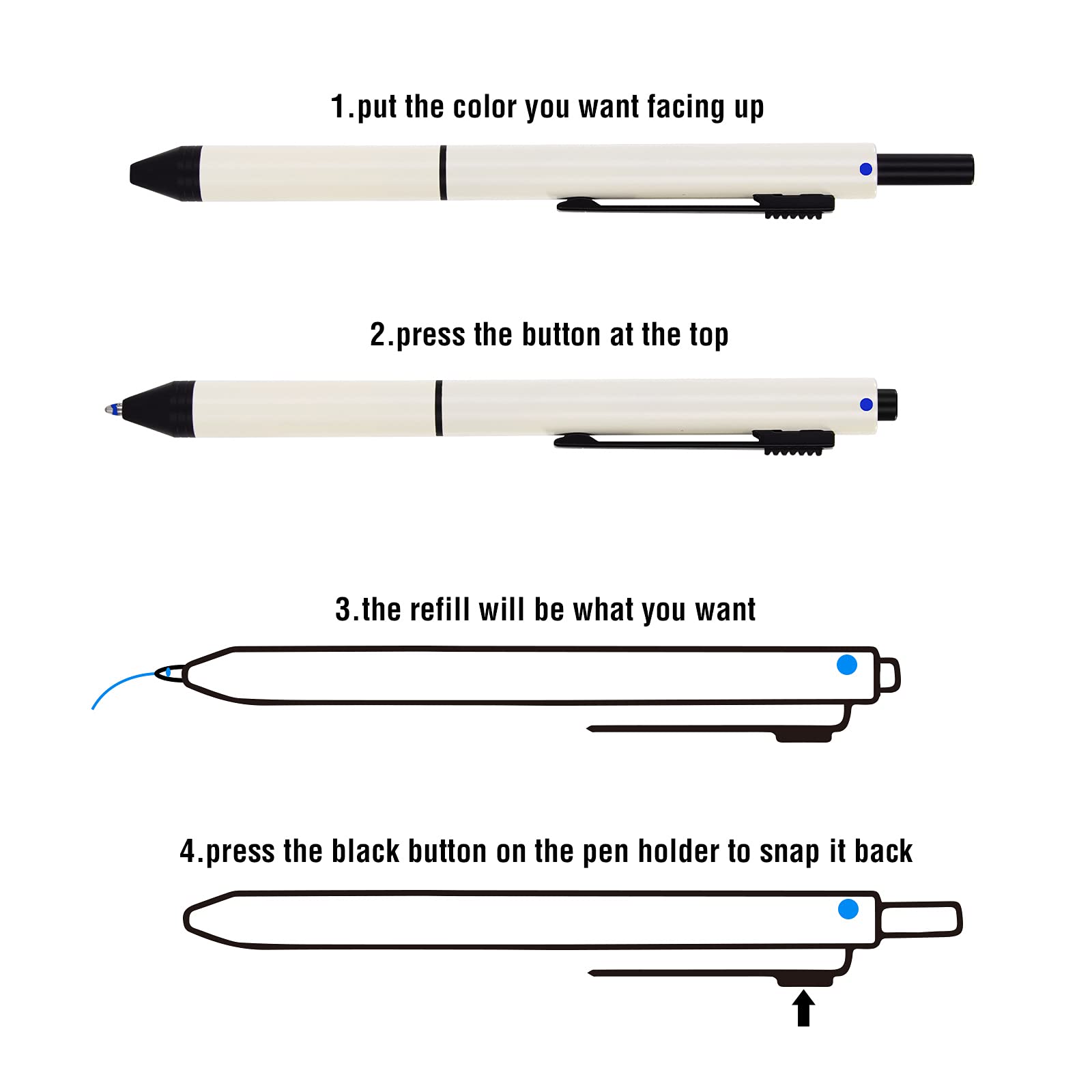 Custom 4-in-1 Ballpoint Pen with Stylus - Personalized Multicolor Gift for Office & School (White)