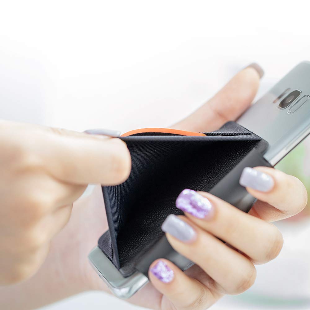 Sinjimoru Phone Grip Card Holder with Stand - Secure Stick-On Wallet for iPhone 14/13/12/Pro/Max, Kickstand for Table Viewing | Silicone B-Grip in Midnight Blue | Perfect for Hands-Free Video Calls, Mobile Payments & Commuting