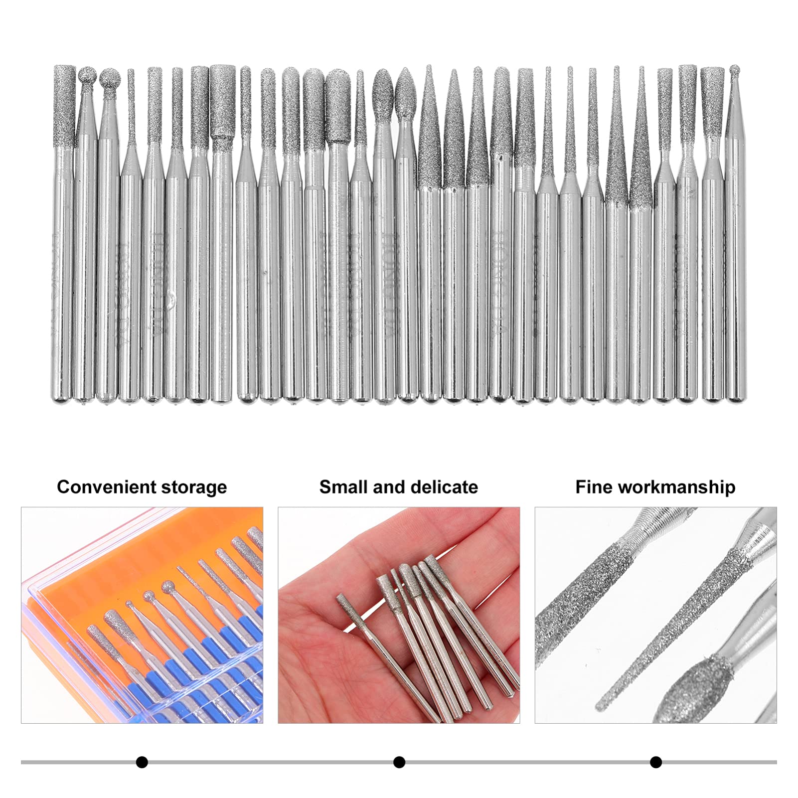 Beaupretty 30PCS Professional Nail Drill Bits Set - Sanding, Grinding & Polishing Heads for Manicure & Pedicure - Nail Art Accessories Kit for Acrylic, Gel & Natural Nails - Perfect for Home & Salon Use