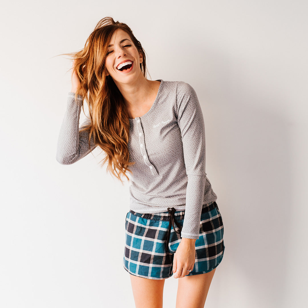 Dasher Plaid Sleep Shorts for Women - Soft & Comfortable Lounge Pajama Shorts - Perfect for Sleeping, Lounging & Summer Nights