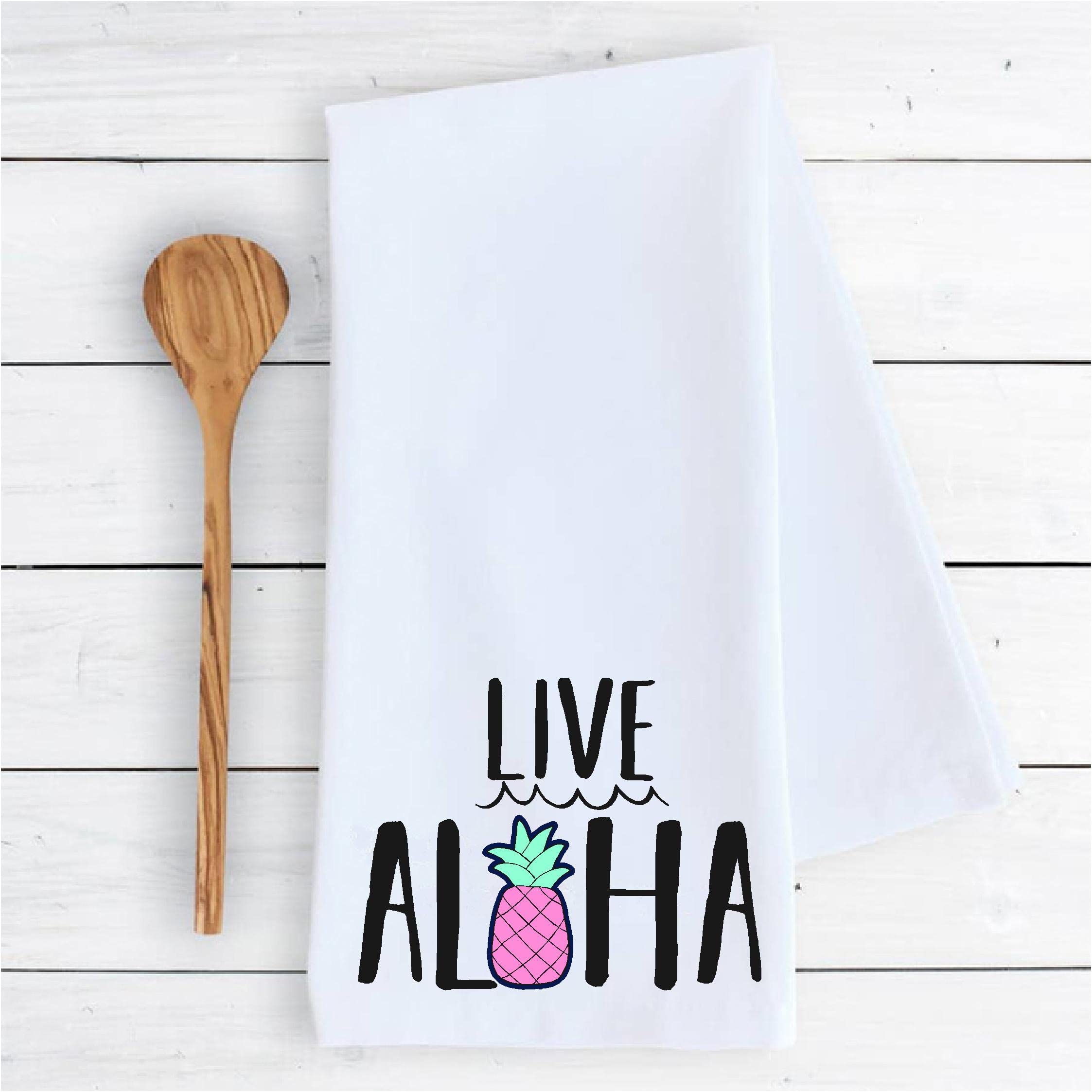 Funny Pineapple Kitchen Towel - 100% Cotton Dish Drying Cloth for Hawaiian Decor