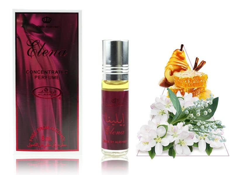 Al-Rehab Elena Perfume Oil - 6ml (0.2 Oz) Roll-On Fragrance for Women, Long-Lasting Arabian Scent, Perfect for Daily Wear, Date Nights & Special Occasions