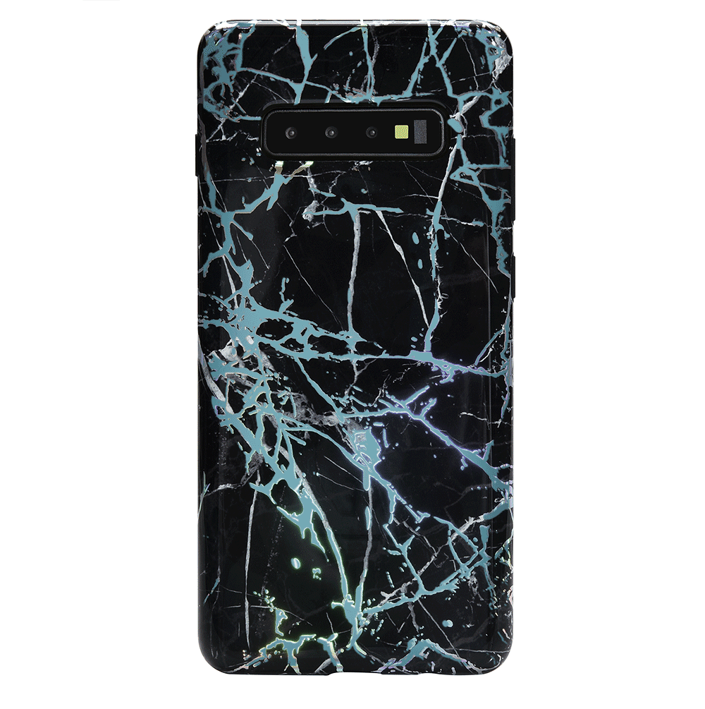 Holo Black Marble Samsung Galaxy Phone Case - Protective Slim Fit Cover for Galaxy S21/S22/S23 - Stylish & Durable for Everyday Use