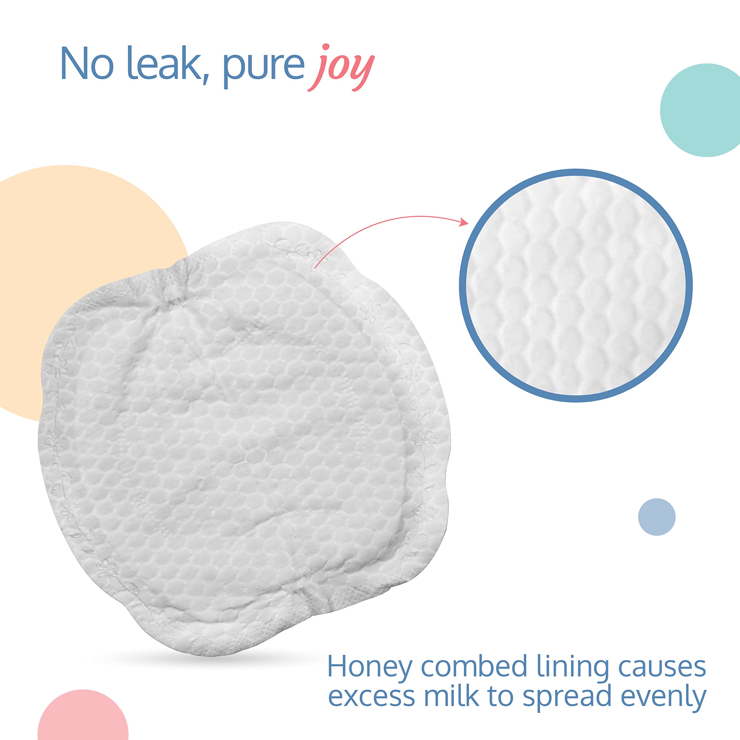 LuvLap Ultra Thin Honeycomb Nursing Breast Pads - 36 Count Disposable Maternity Pads for Breastfeeding - Super Absorbent, Soft & Comfortable - Discreet Fit with Resealable Pack - Perfect for Leak Protection at Work, Travel or Home Use