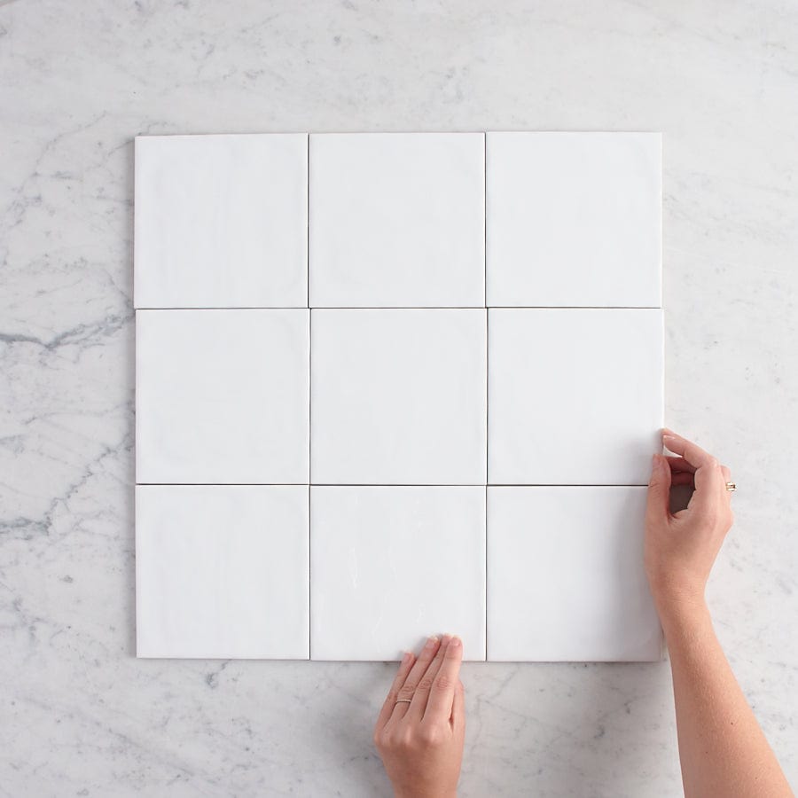 Premium Newport Gloss Large Square White Ceramic Tile - Perfect for Kitchen Backsplash, Bathroom Walls & Modern Flooring