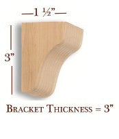BB 301 P Petite Plain Craftsman Corbel - Decorative Wood Bracket for Home Shelves, Cabinets & Interior Design | Perfect for DIY Projects & Home Renovation