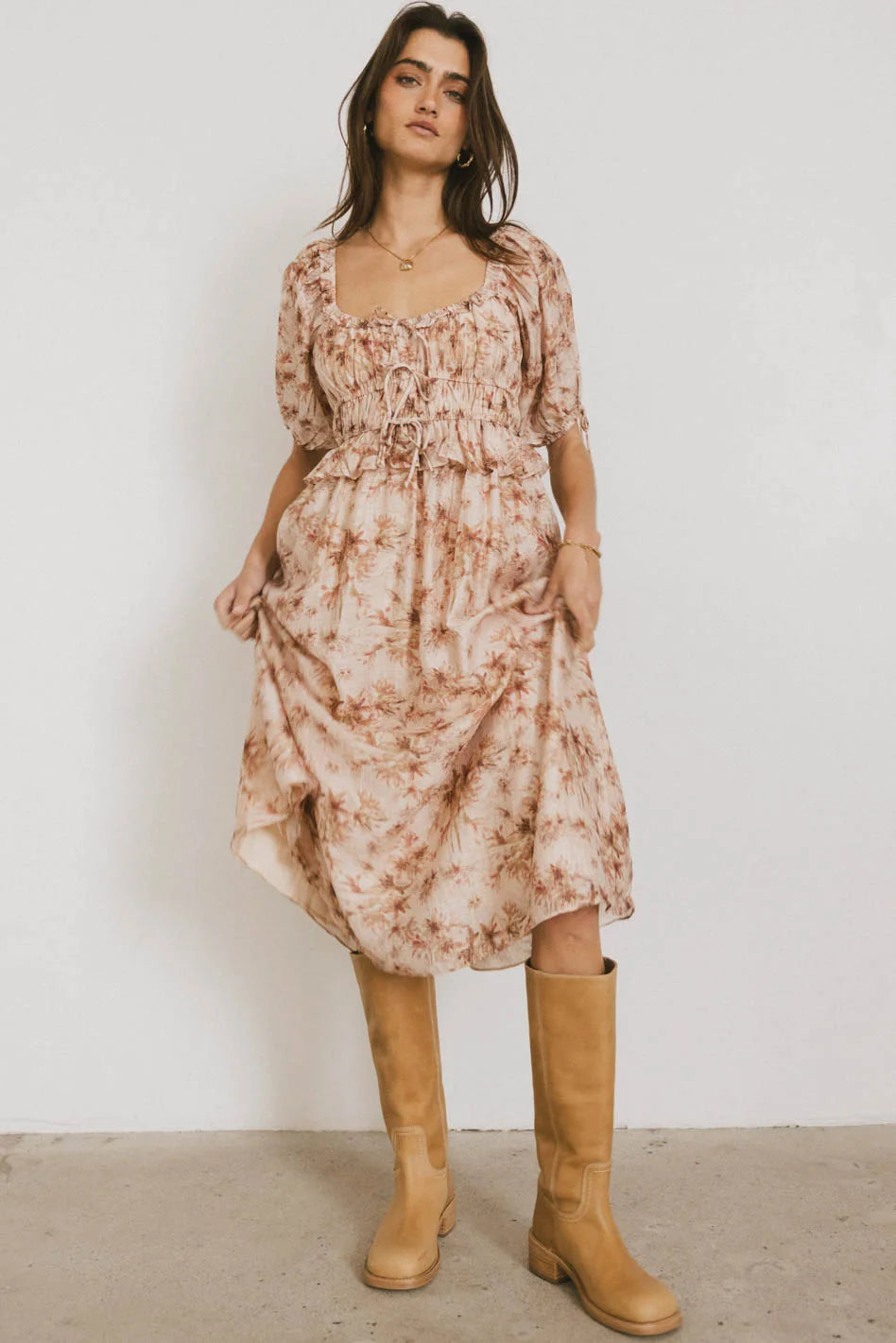 Nella Midi Dress for Women - Elegant Flowy Summer Dress with Pockets | Perfect for Beach, Vacation, Date Night & Casual Wear | FINAL SALE