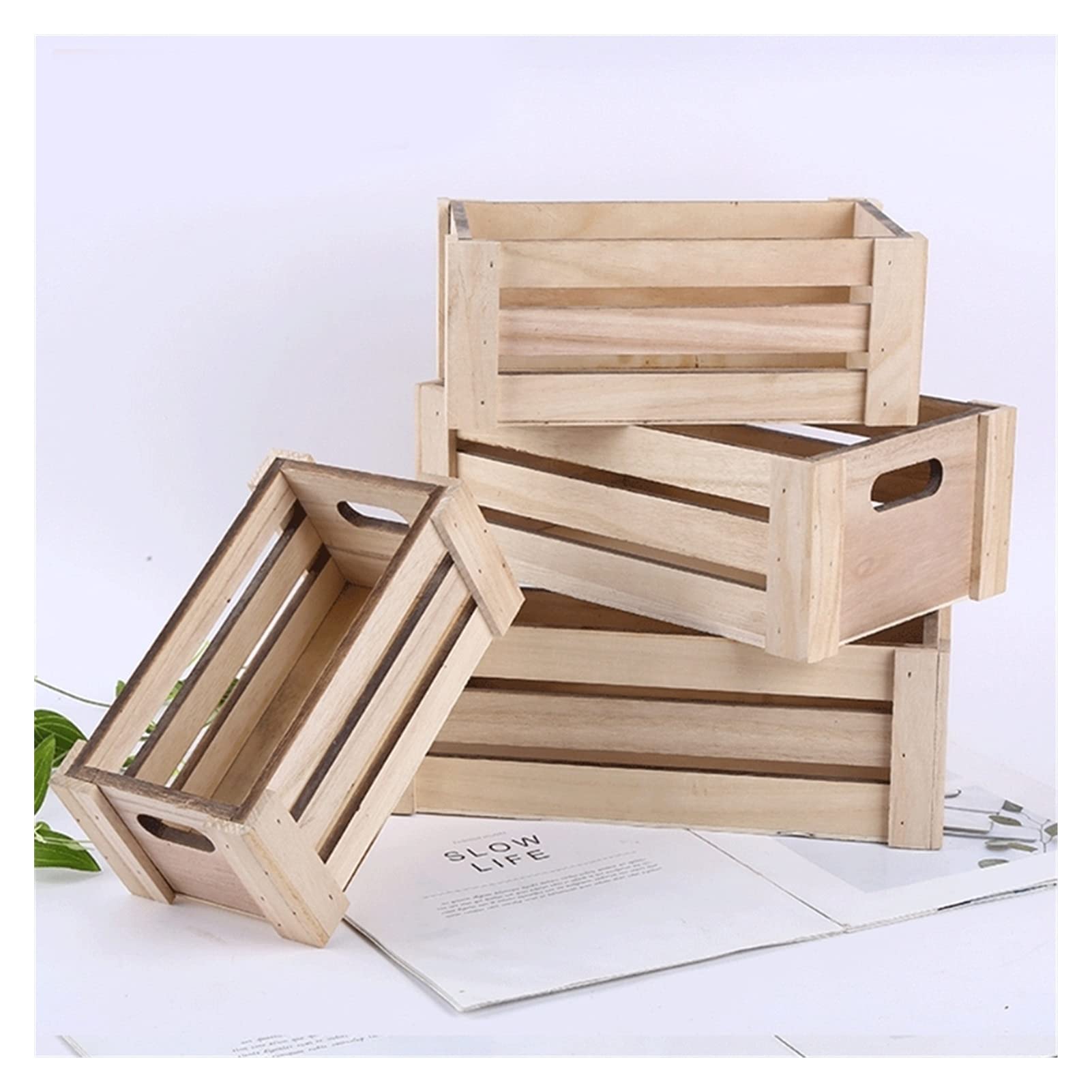 Handmade Wooden Storage Basket - Rectangular Desktop Organizer Box for Toys & Sundries, Small Size - Perfect for Home Office & Kids Room Organization
