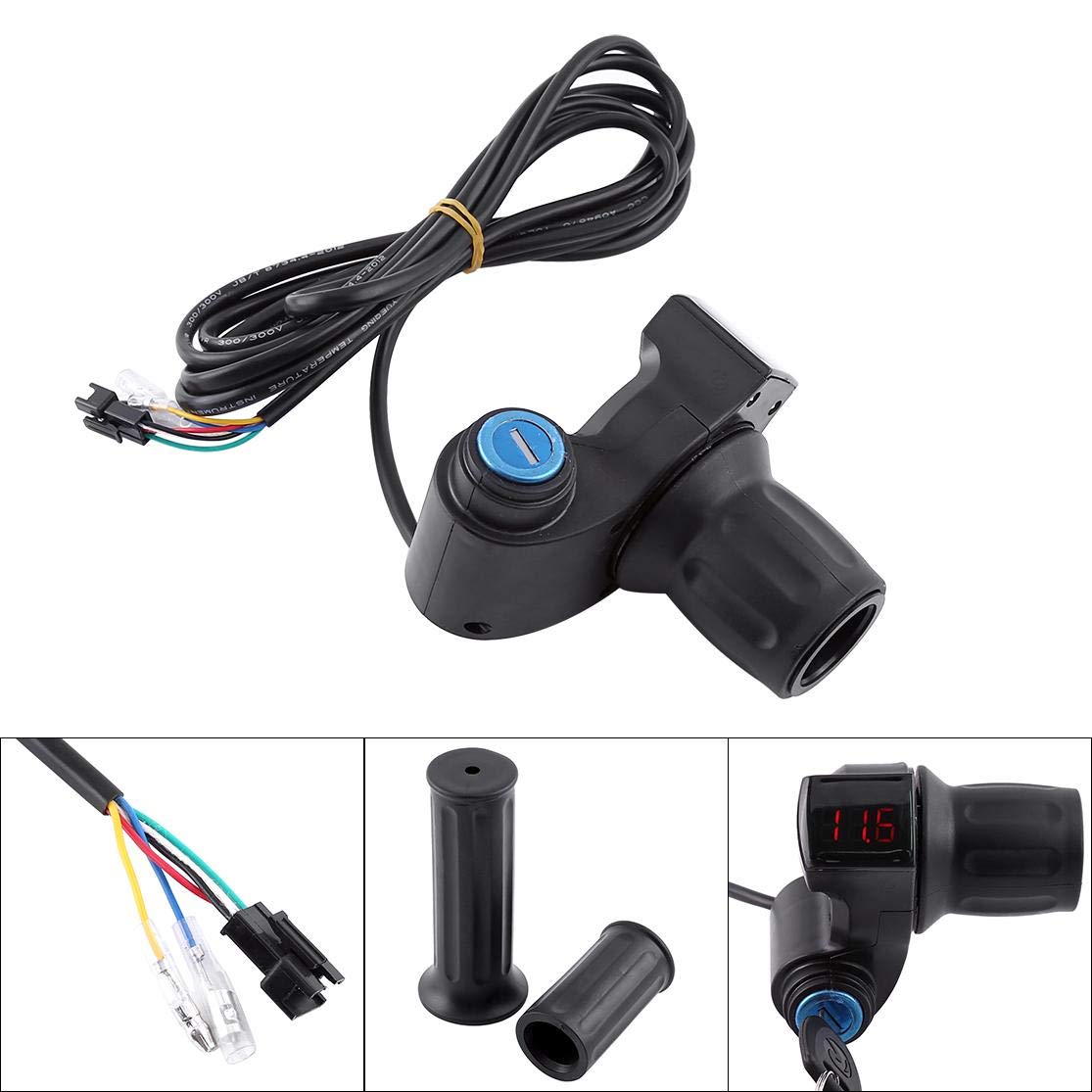 12V-99V Electric Scooter Throttle Grip with LED Display & Key Lock - Half Wrist Handle for E-Bike, E-Scooter & Electric Motorcycle (Perfect for Commuting, Urban Travel & Off-Road Adventures)