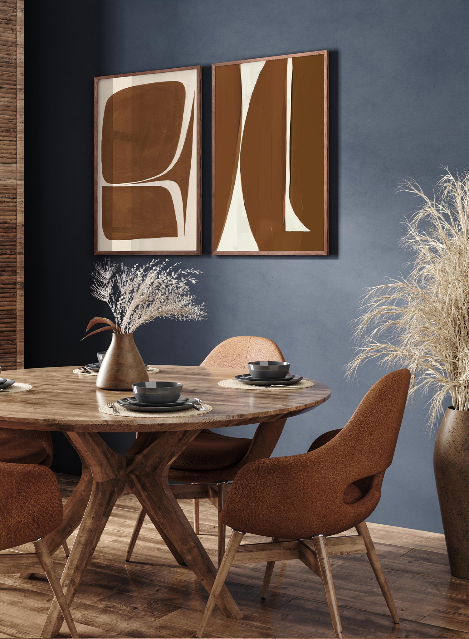 Stylish Blue Dining Room Set - 5-Piece Modern Table & Chairs for Small Spaces - Perfect for Family Meals & Entertaining Guests