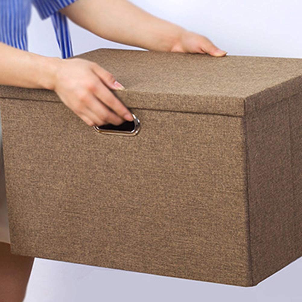 Thickened Foldable Laundry Basket with Handles - Large Clothes Storage Bin for Home Organization (48x32x30cm Beige) | Perfect for Bedroom, Closet & Laundry Room Storage Solutions