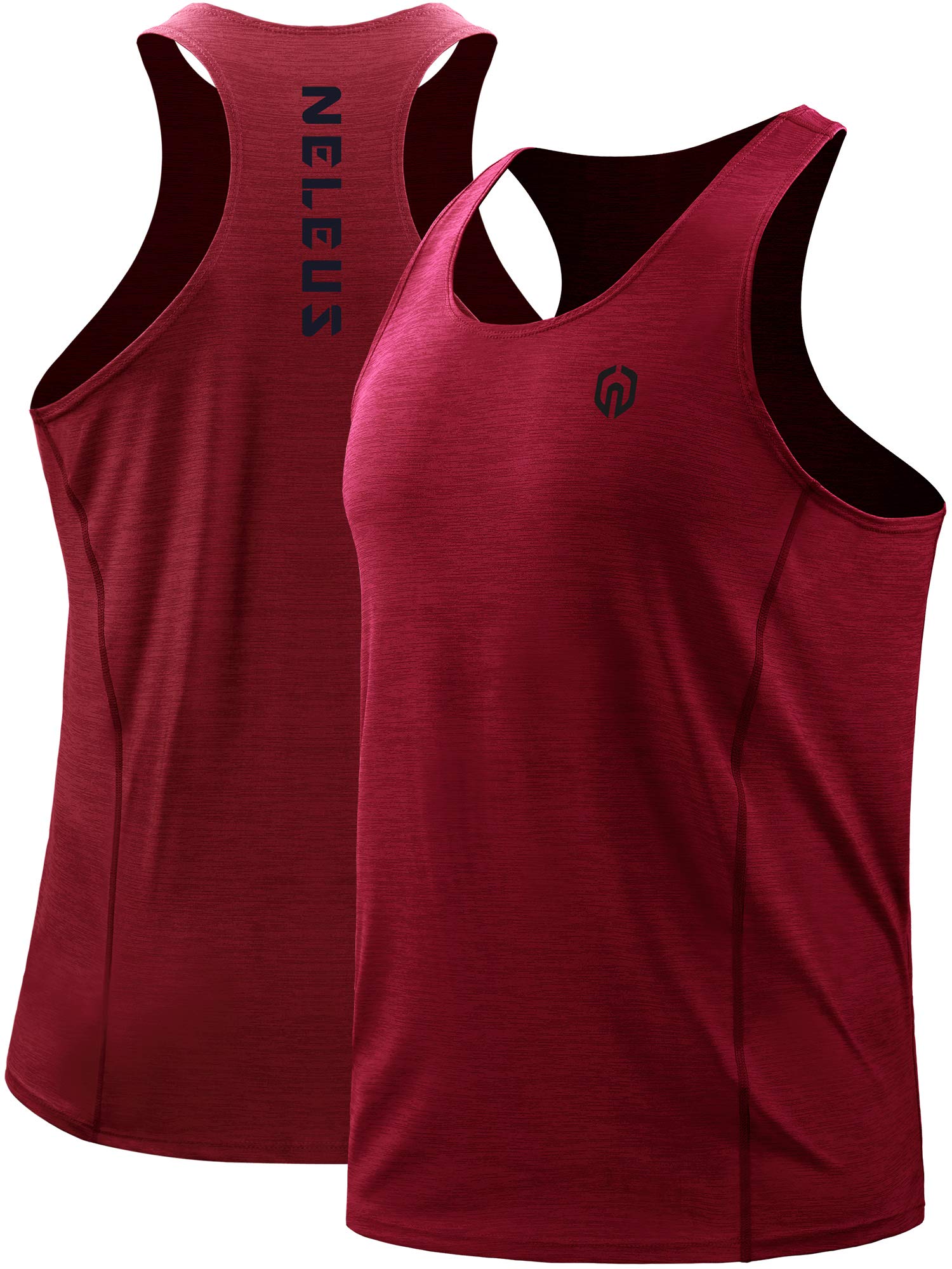 NELEUS Men's 3 Pack Running Tank Tops - Moisture Wicking Quick Dry Athletic Shirts - Y-Back Workout Tank Tops for Gym, Jogging & Summer Sports