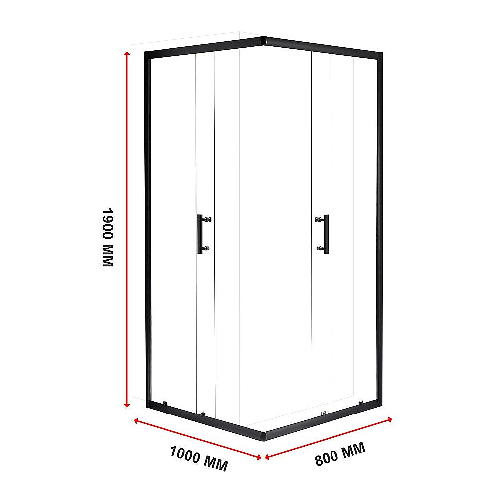 Della Francesca 1000 x 800mm Sliding Door Shower Screen with Nano Safety Glass - Perfect for Modern Bathrooms & Spa-Like Showers
