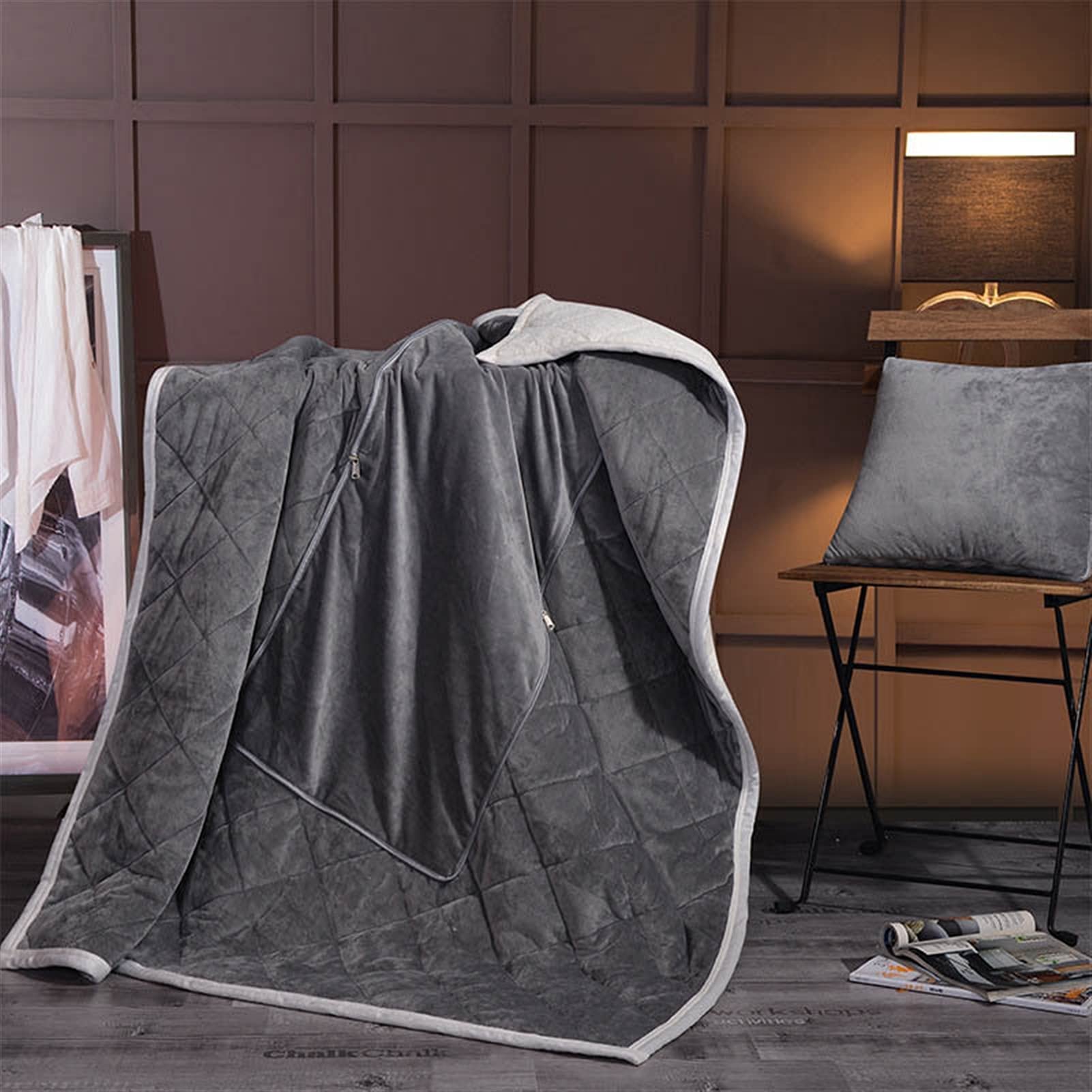 HEYUAN 2-in-1 Travel Blanket & Pillow - Portable Foldable Nap Pillow Blanket for Airplane, Car, Office & Home (125x160cm, Yellow) | Perfect for Traveling, Camping & Sofa Lounging