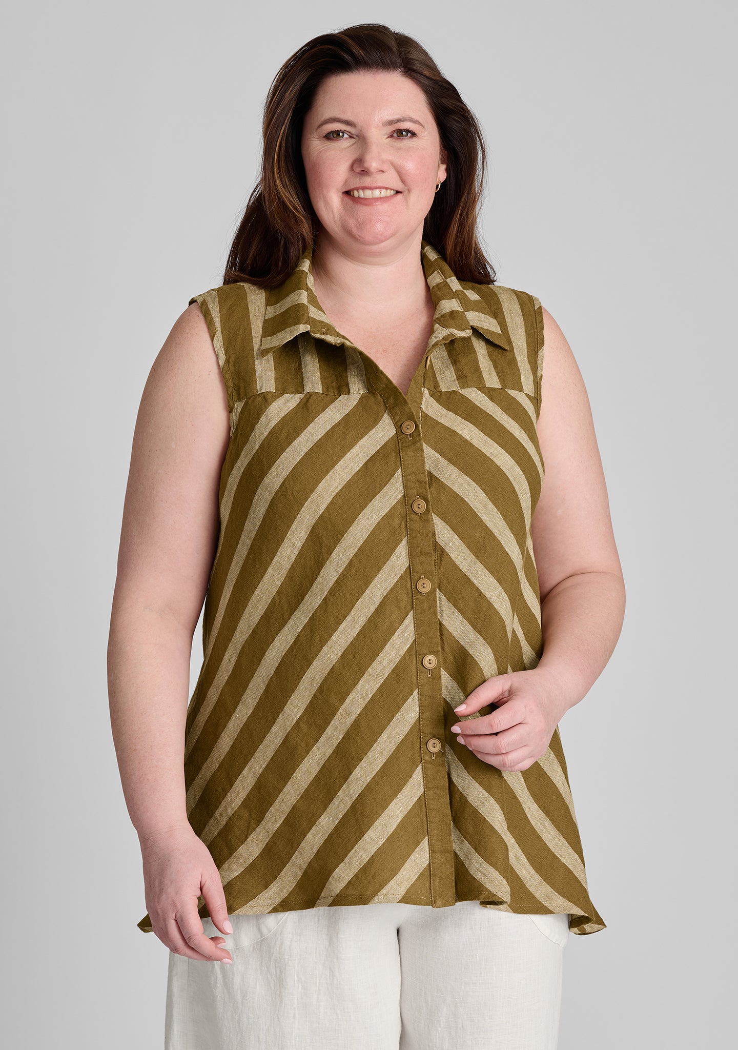 Skyline Blouse - Sleeveless Linen Blouse for Women | Breathable Summer Top | Perfect for Office, Beach & Casual Outings