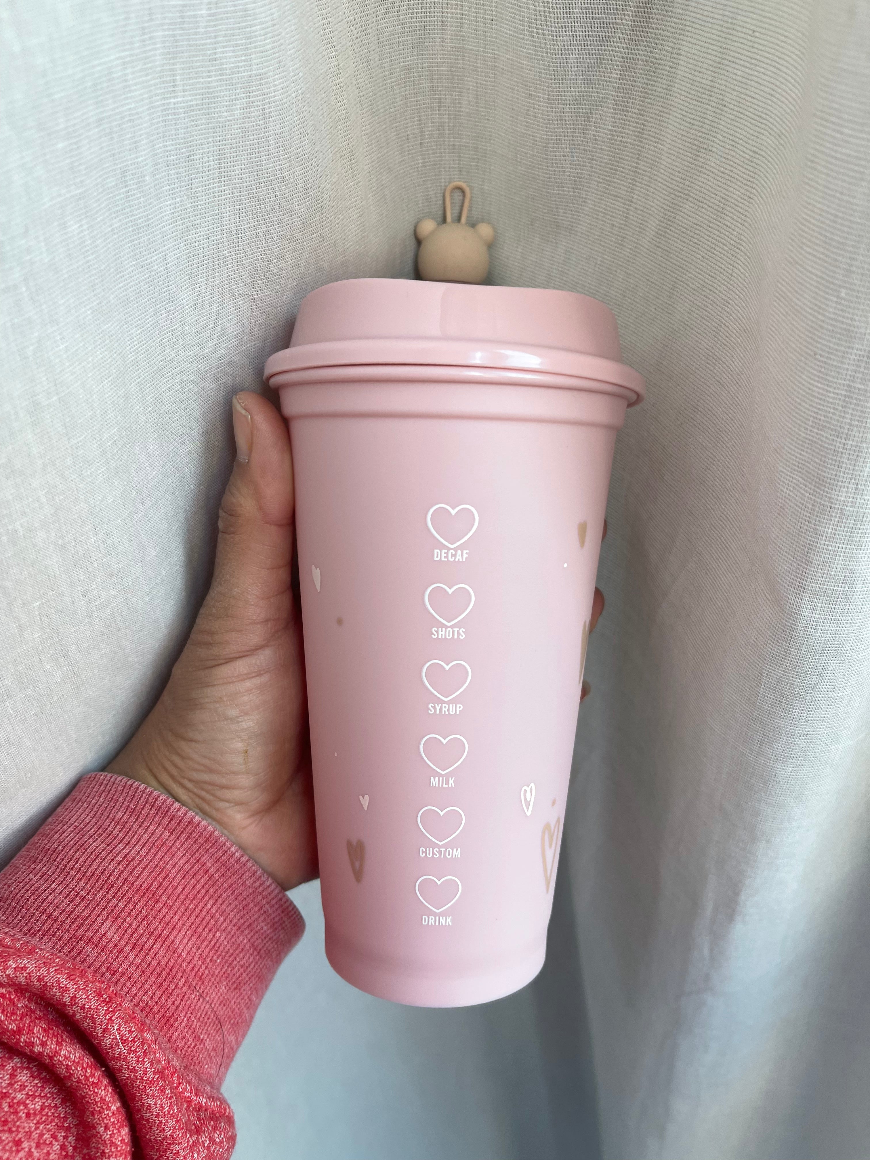 Starbucks Japan 2023 Valentine's Day Limited Edition Reusable Cup with Lid - Eco-Friendly Travel Mug for Coffee & Tea Lovers (Perfect for Office, Commute & Gift Giving)