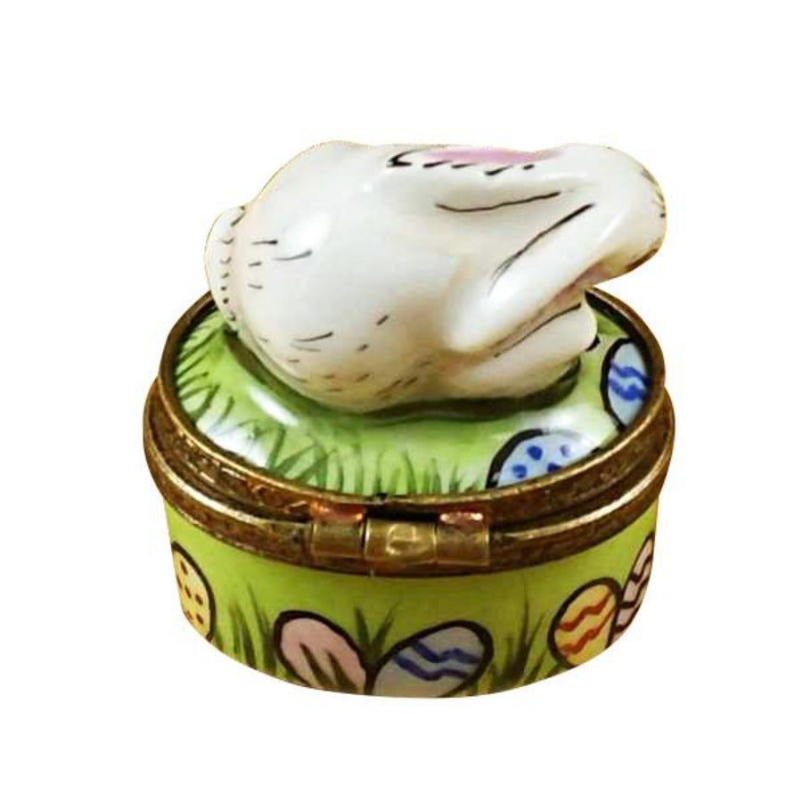 Easter Rabbit with Eggs Limoges Porcelain Figurine - Perfect for Easter Decorations, Gift Giving & Collectibles