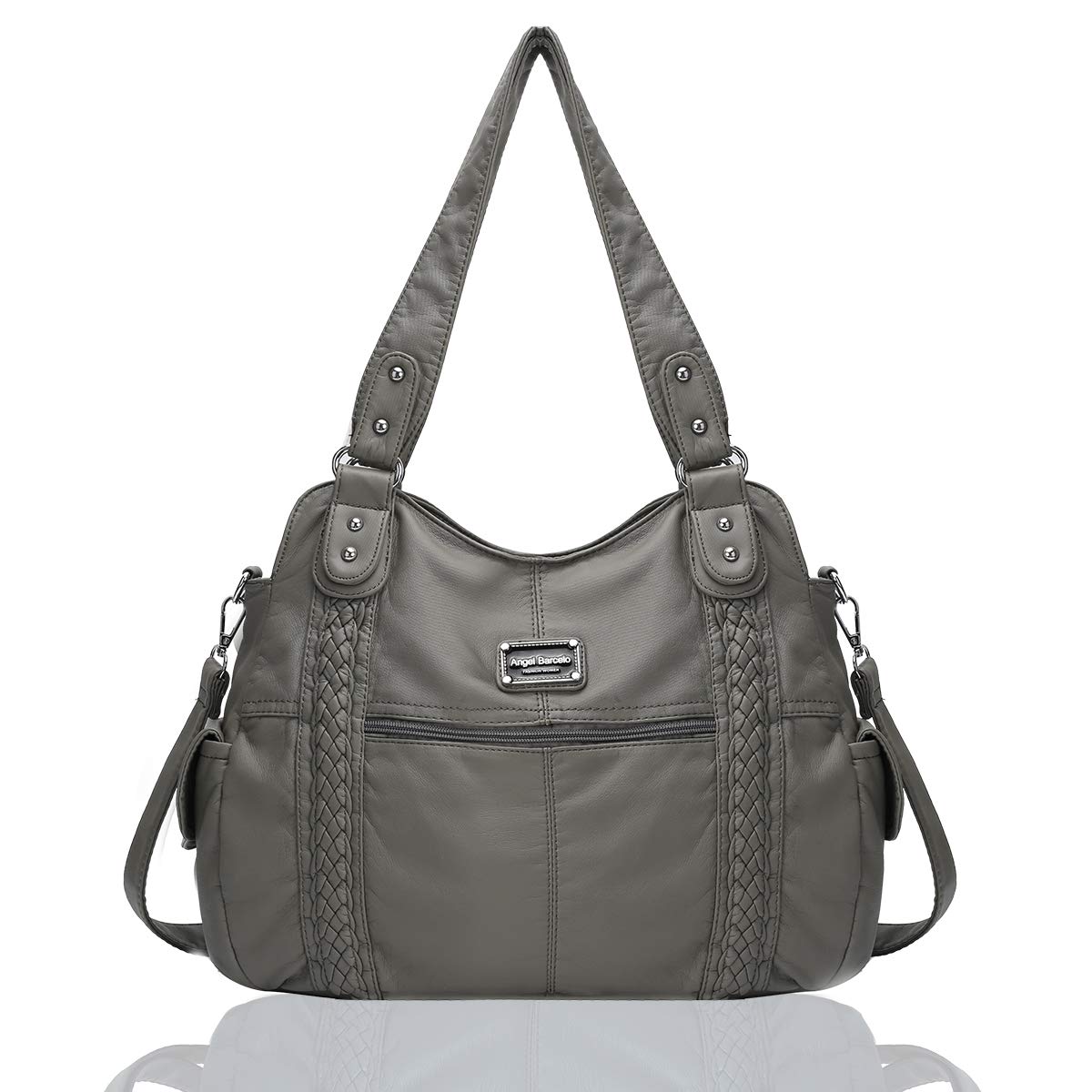 Angel Barcelo Women's Roomy Fashion Hobo Handbag - Washed Leather Satchel Shoulder Purse & Tote Bag for Work, Travel & Everyday Use