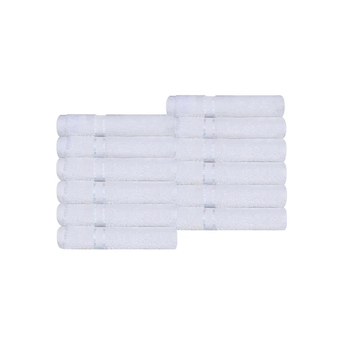 Premium 12-Piece Turkish Cotton Face Towel Set - Ultra Soft, Highly Absorbent & Quick-Drying - Perfect for Spa, Gym, Travel & Daily Skincare Routine