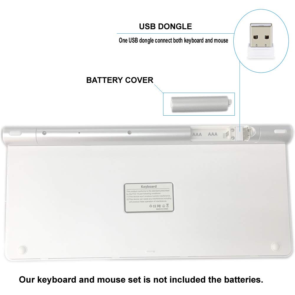 Wireless Keyboard and Mouse Combo - 2.4G USB Receiver for Apple iMac, Windows PC & Android Devices | Ergonomic Design for Office, Home & Gaming Use