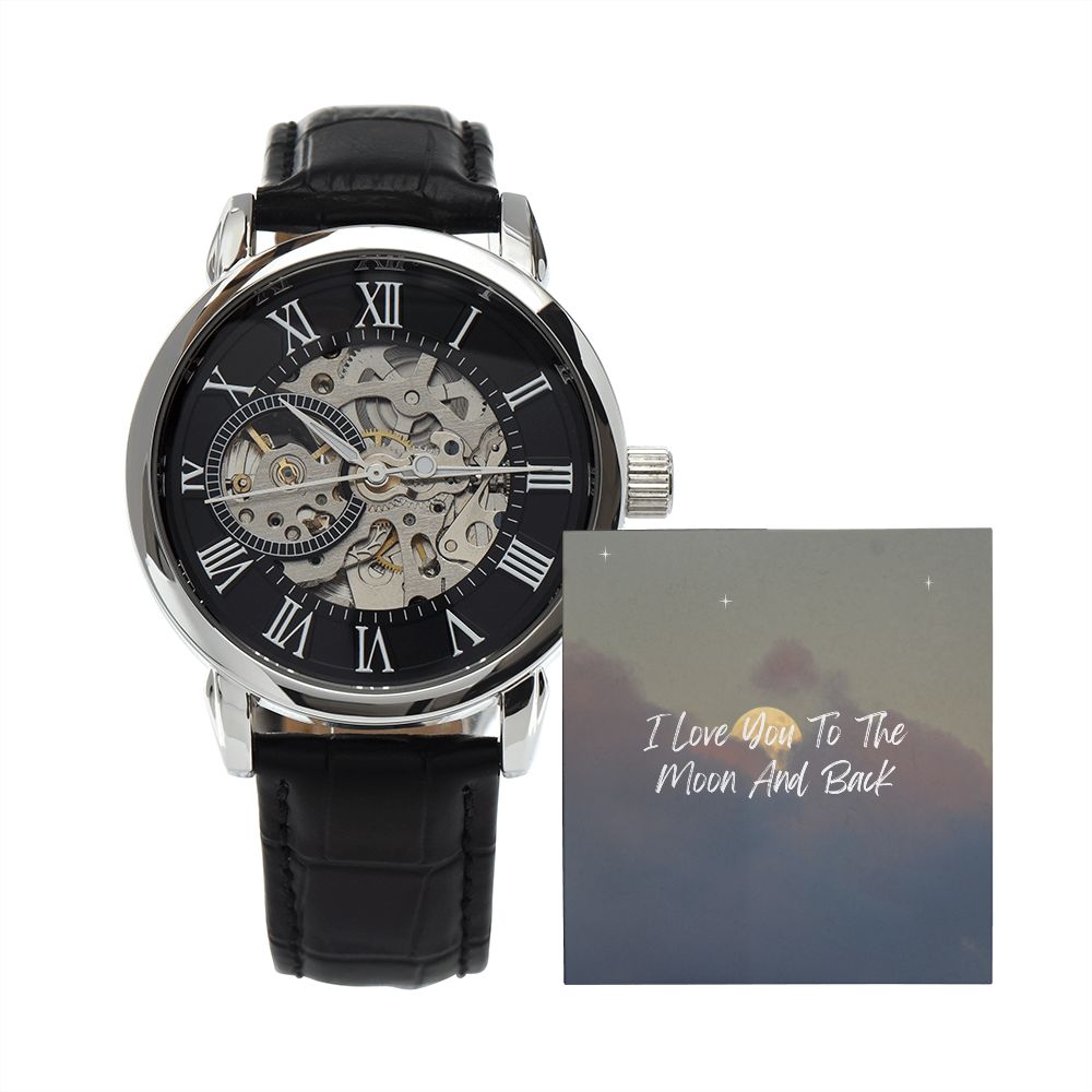 Stylish Openwork Men's Watch - Water Resistant Gift for Husband, Boyfriend or Fiancé - Perfect for Anniversaries, Birthdays & Special Occasions