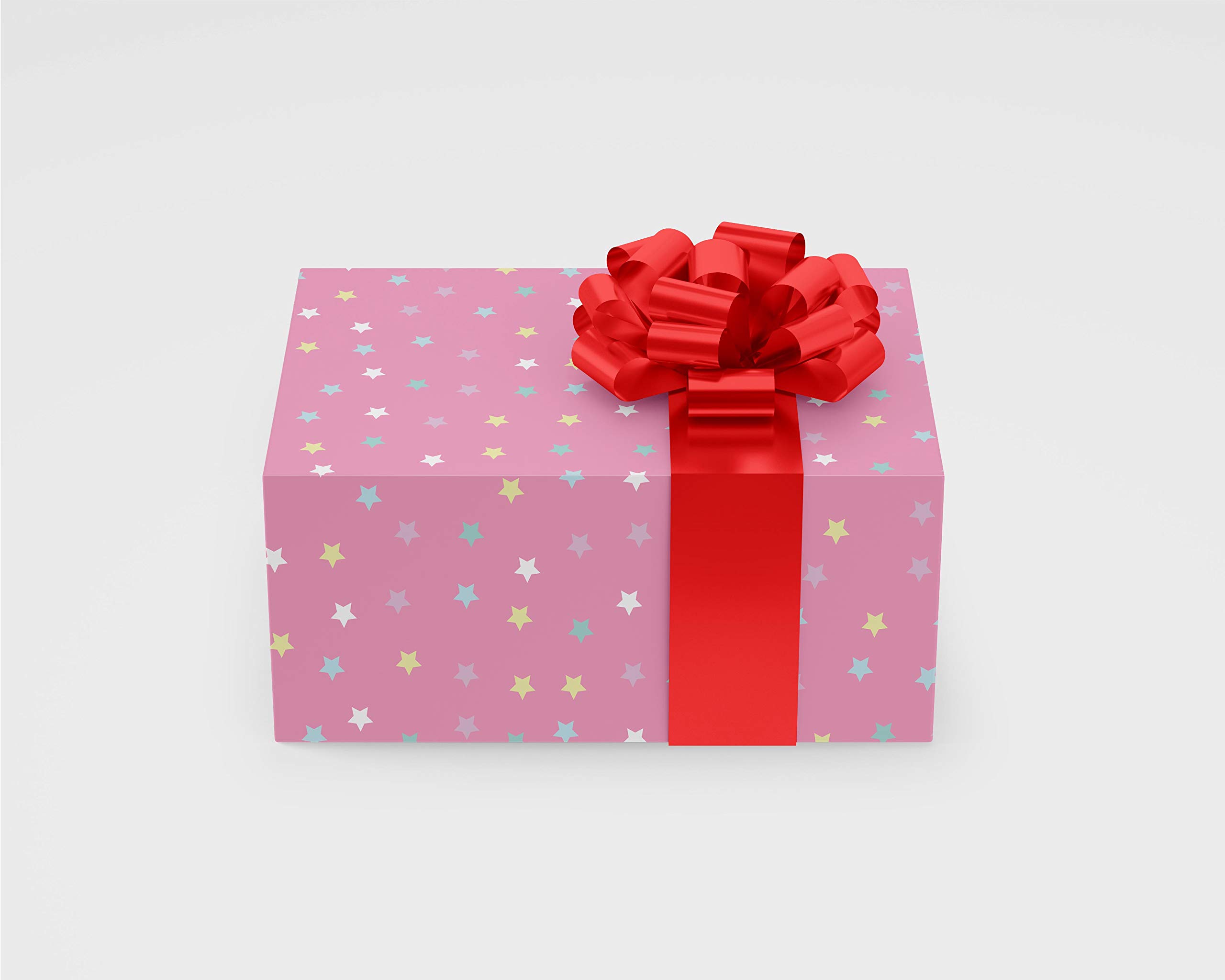 Premium Visual Creation Wrapping Paper Sheets - 3-Pack Star Design in Pink for Gift Wrapping, Birthdays, Diwali & Christmas | Perfect for Party Favors, Holiday Presents & Special Occasions