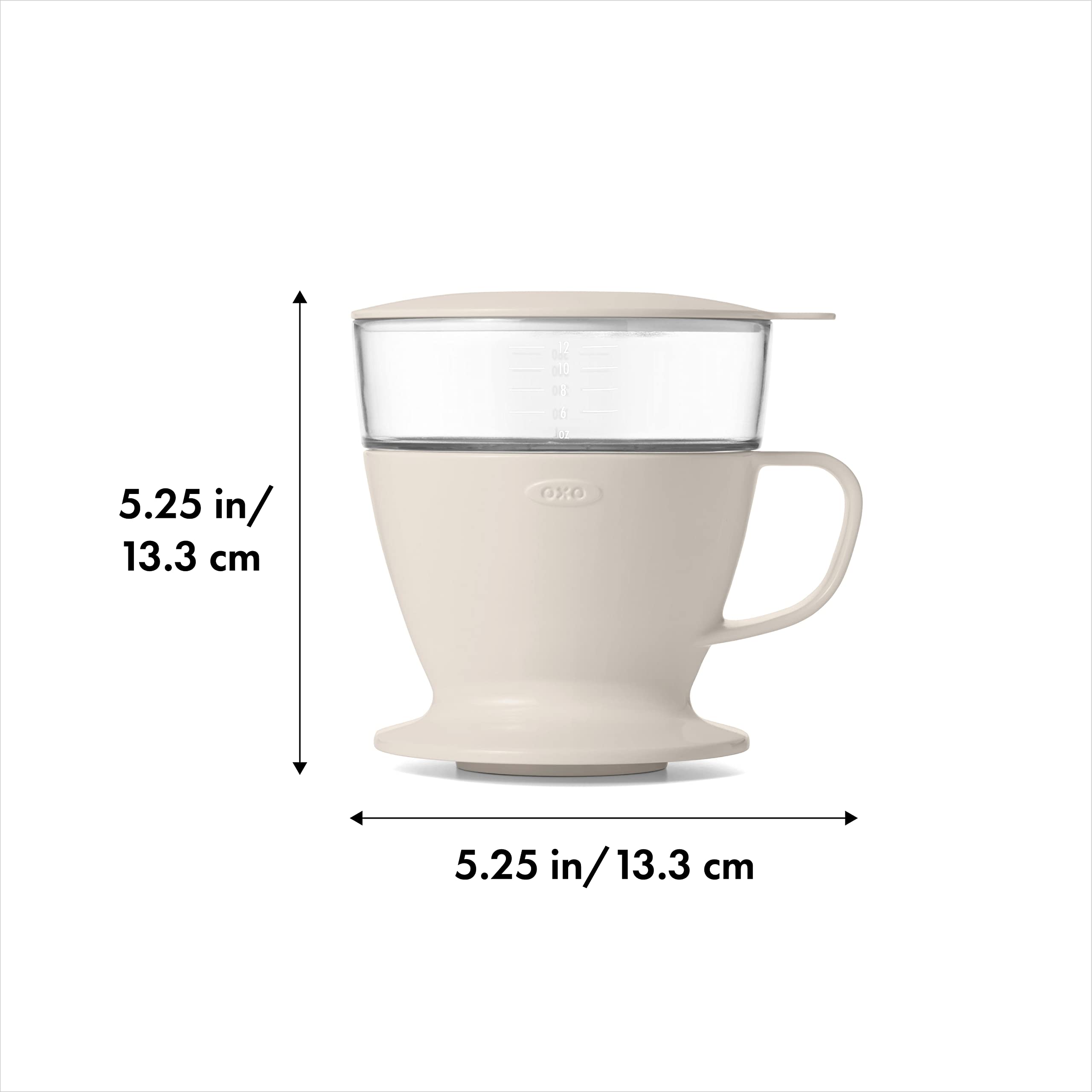 OXO Brew Single Serve Pour-Over Coffee Maker - 12 oz White Dripper for Home, Office & Travel | Perfect for Specialty Coffee Lovers & Minimalist Brewing