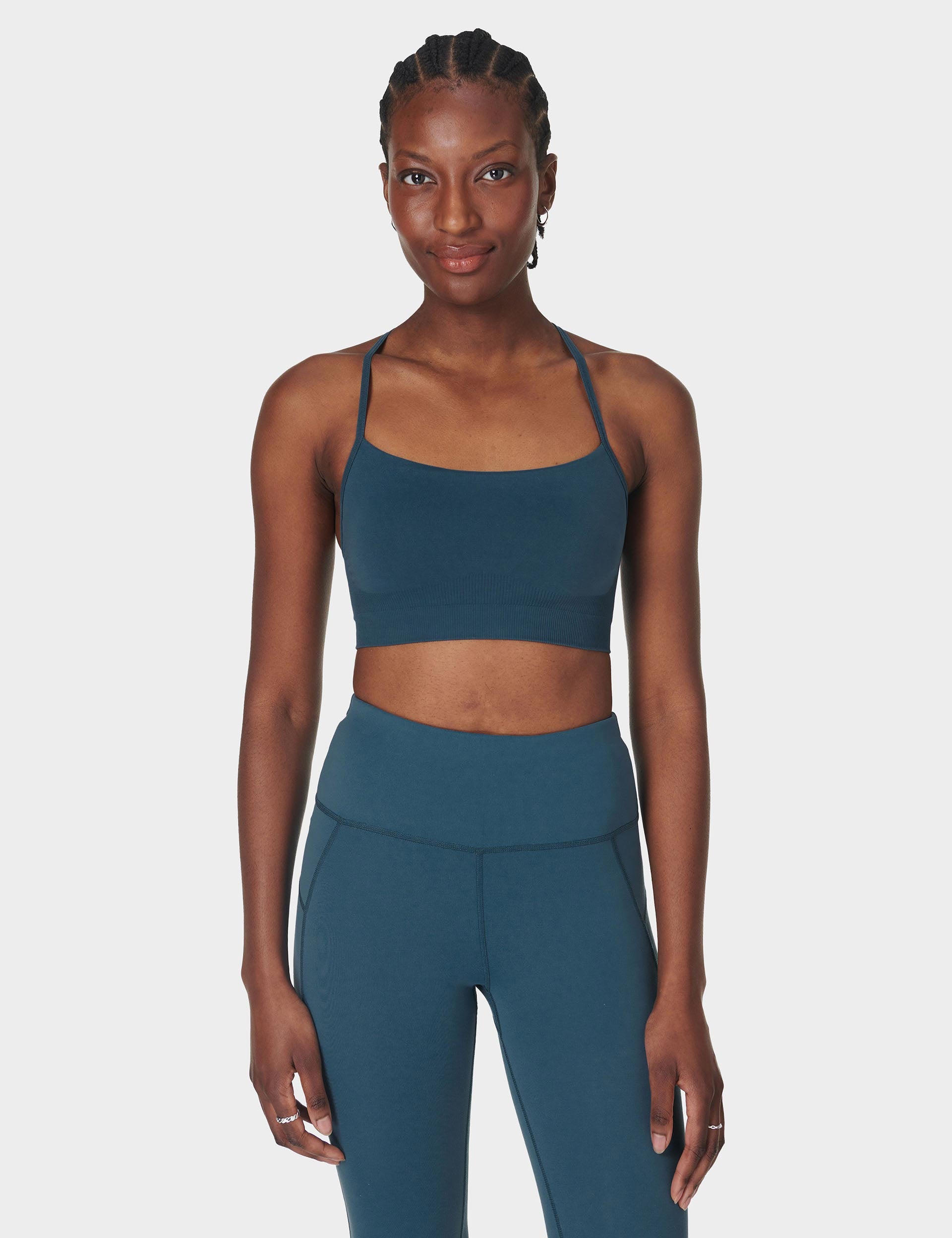 Spirit Restored Yoga Bra - Breathable & Supportive Sports Bra in Subdued Blue | Perfect for Yoga, Pilates & Gym Workouts