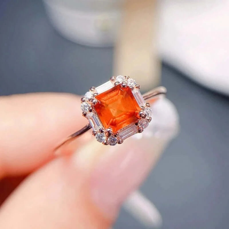18K Gold Spessartite Garnet January Birthstone Ring for Women - Elegant Jewelry Gift for Birthday, Anniversary & Special Occasions | FME R359