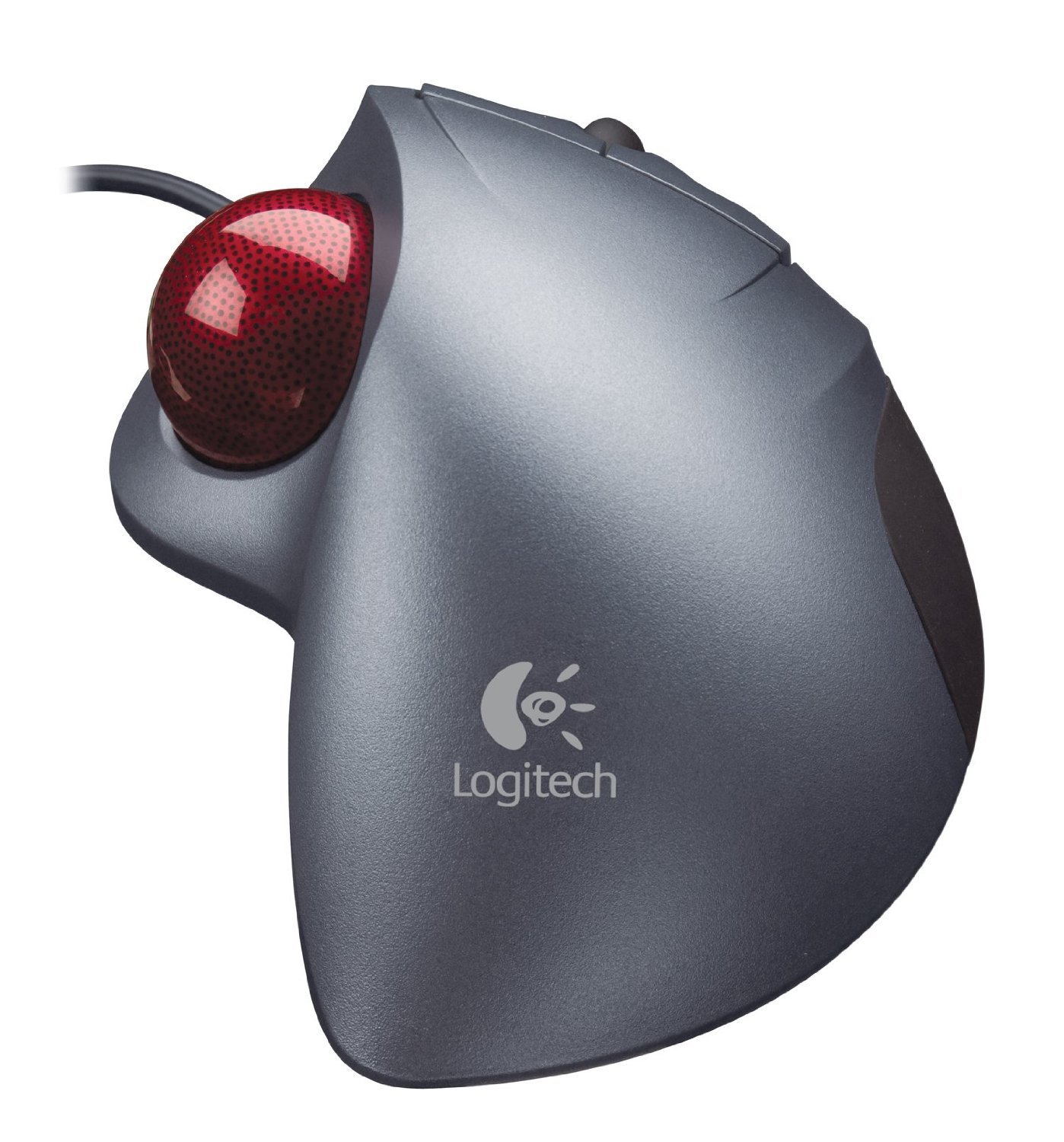 Logitech Trackman Wheel Optical Trackball Mouse (Silver) - Ergonomic Design for Comfortable Computer Use at Home or Office